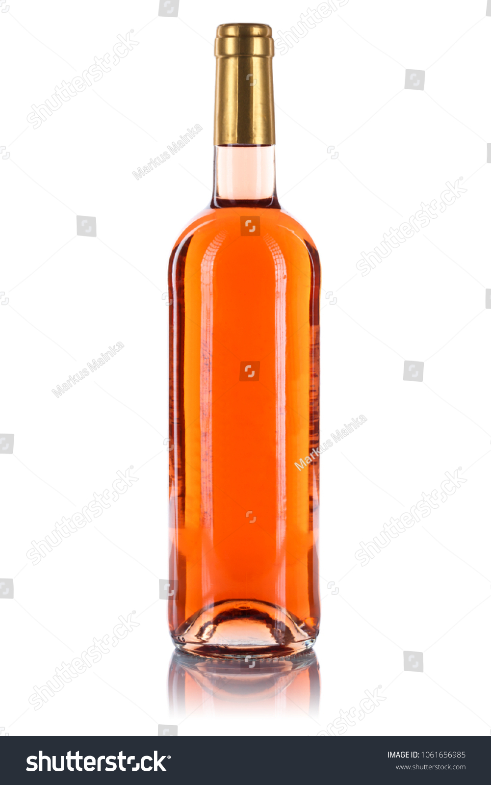Rose wine bottle isolated on a white background #1061656985