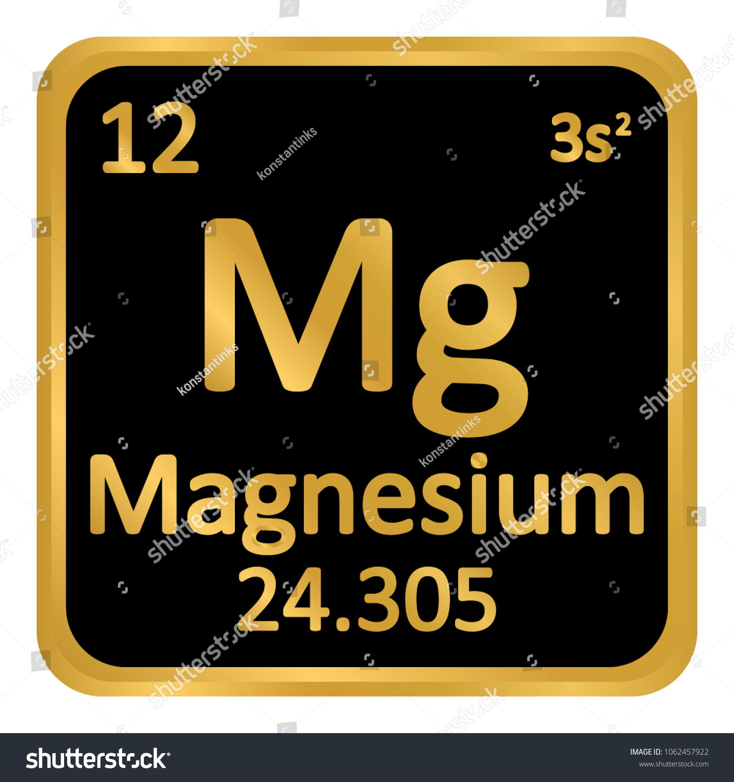 Periodic Table Element Magnesium Icon On White Royalty Free Stock Vector 1062457922