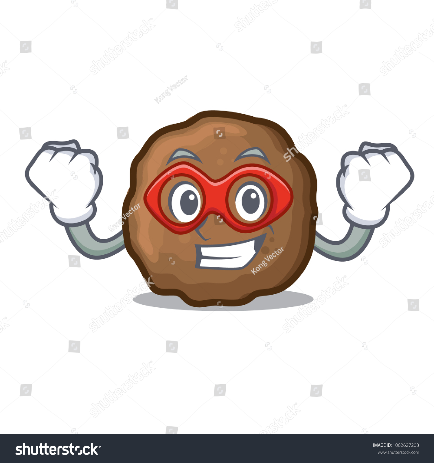 Super Hero Meatball Character Cartoon Style Royalty Free Stock Vector