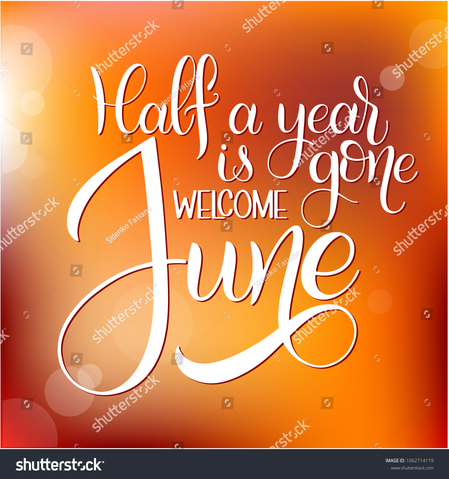 Half a year is gone, june. Hello June Royalty Free Stock