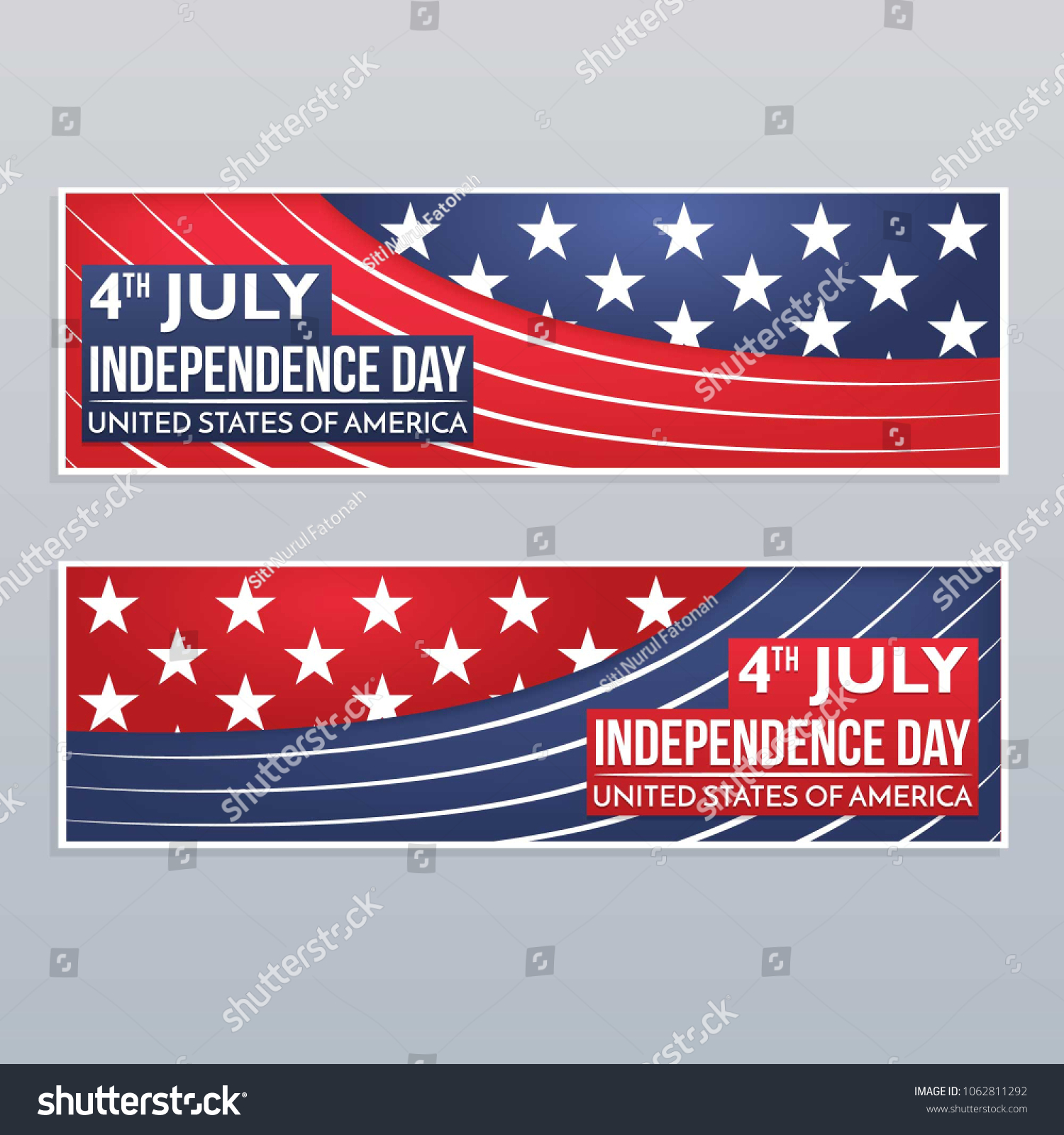 BANNER COLLECTION 4TH JULY INDEPENDENCE DAY USA Royalty Free Stock