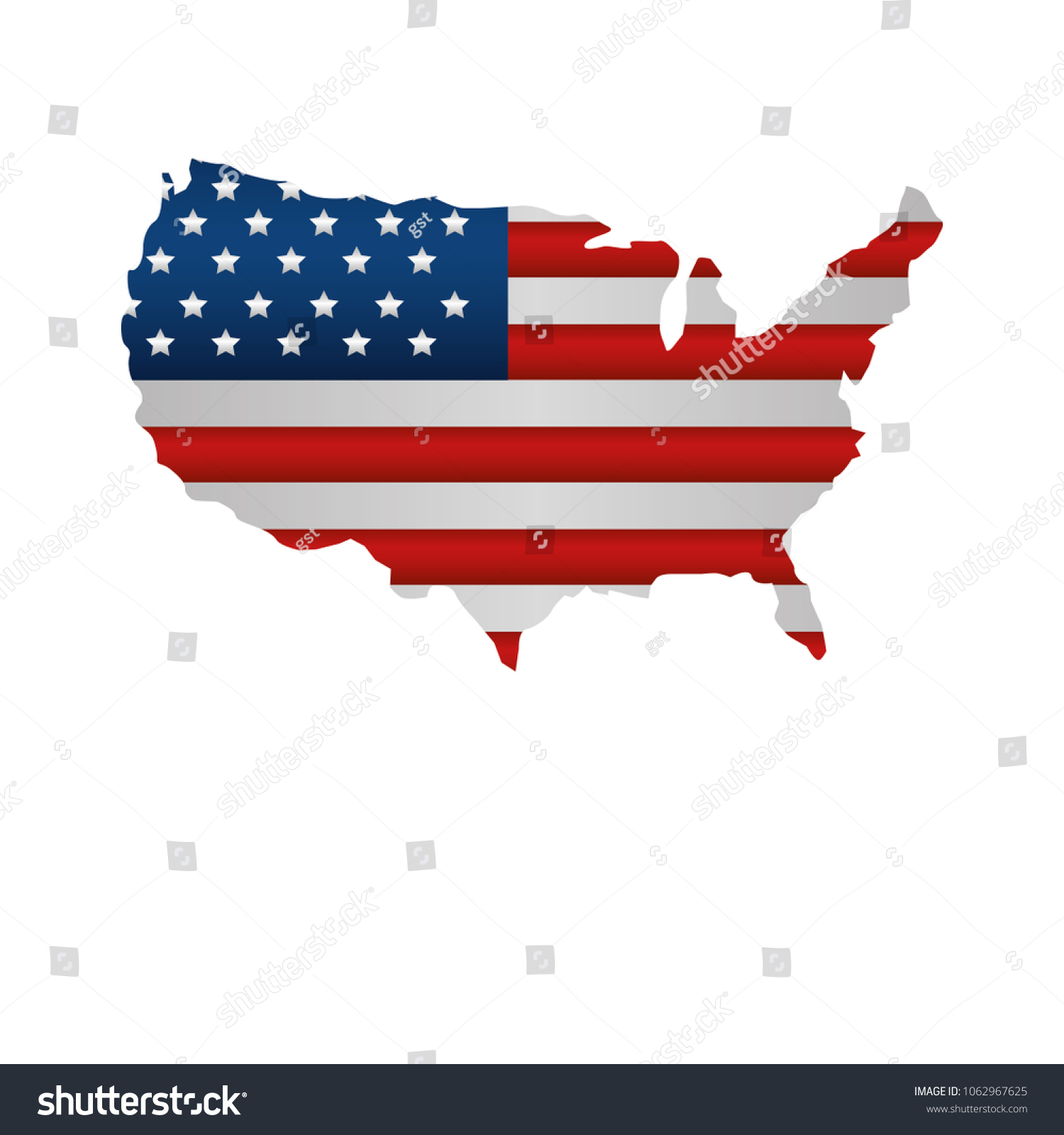 united states of america map with flag - Royalty Free Stock Vector ...