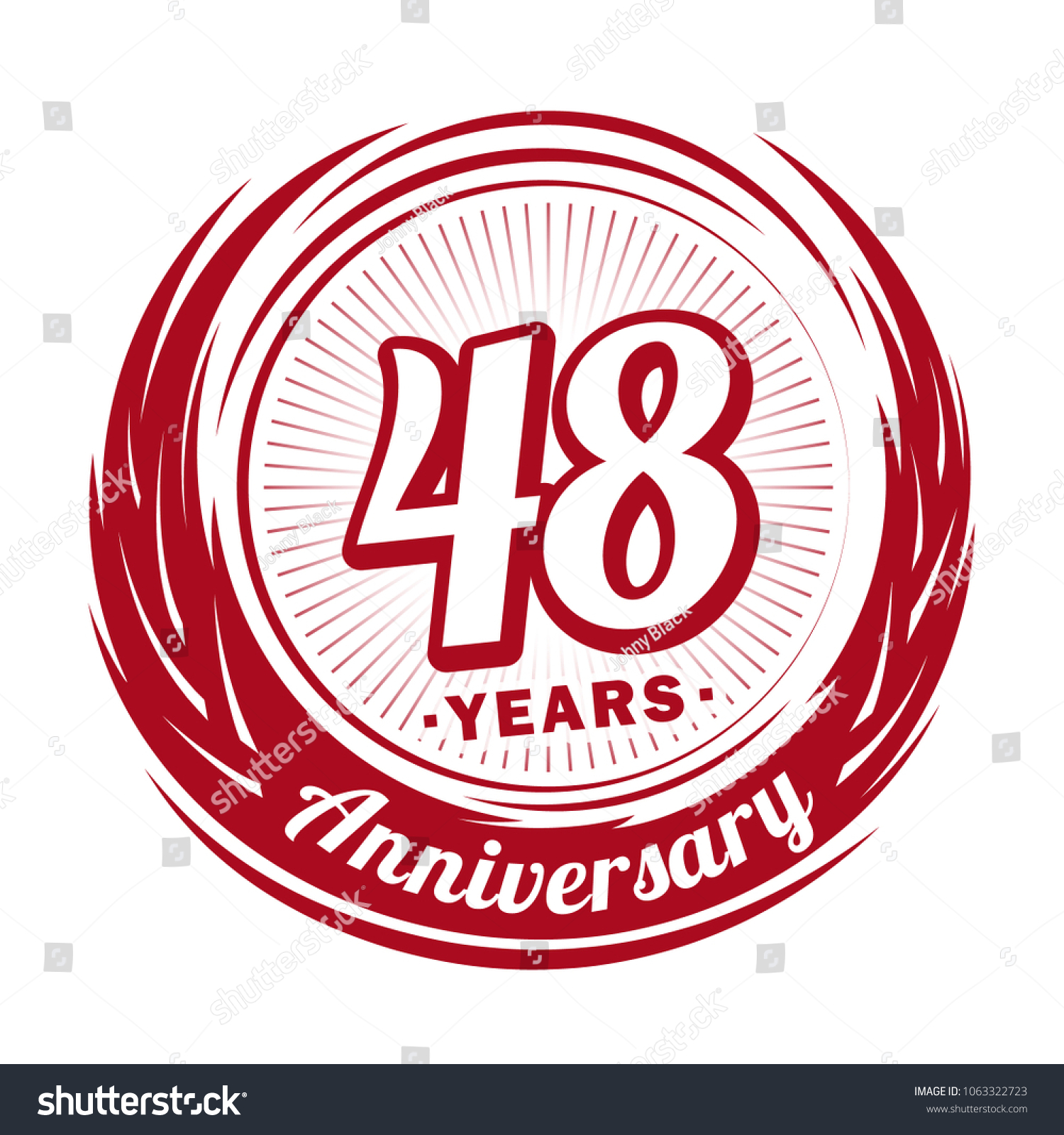 48 Years Anniversary. Anniversary Logo Design. - Royalty Free Stock 