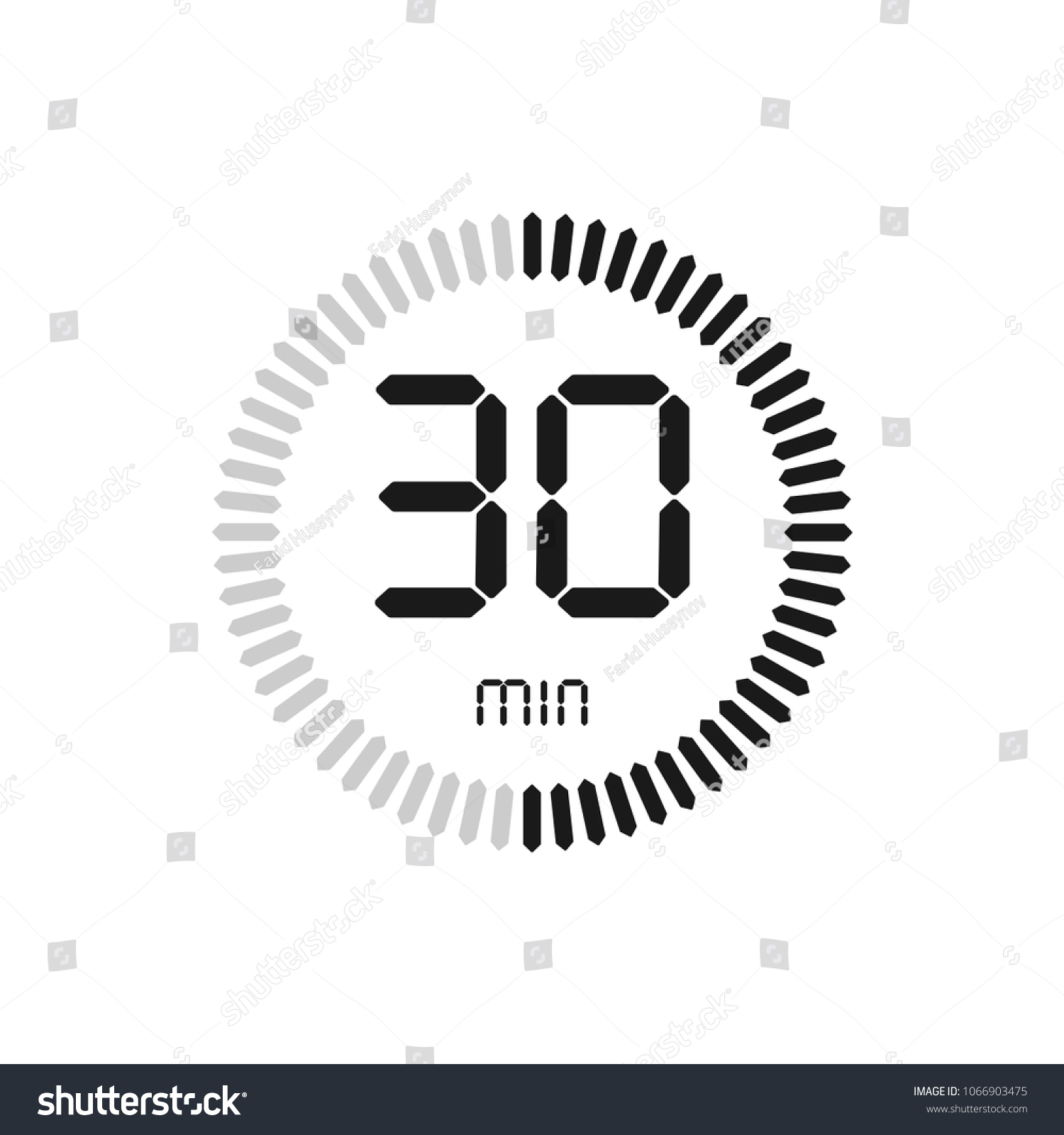 The 30 minutes, stopwatch vector icon, digital timer. clock and watch, timer, countdown symbol. #1066903475