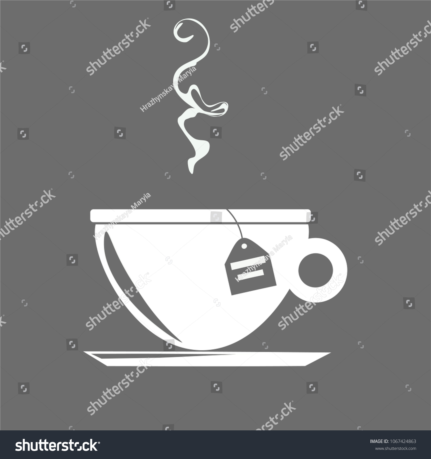 icon of a silhouette of a cup of tea #1067424863