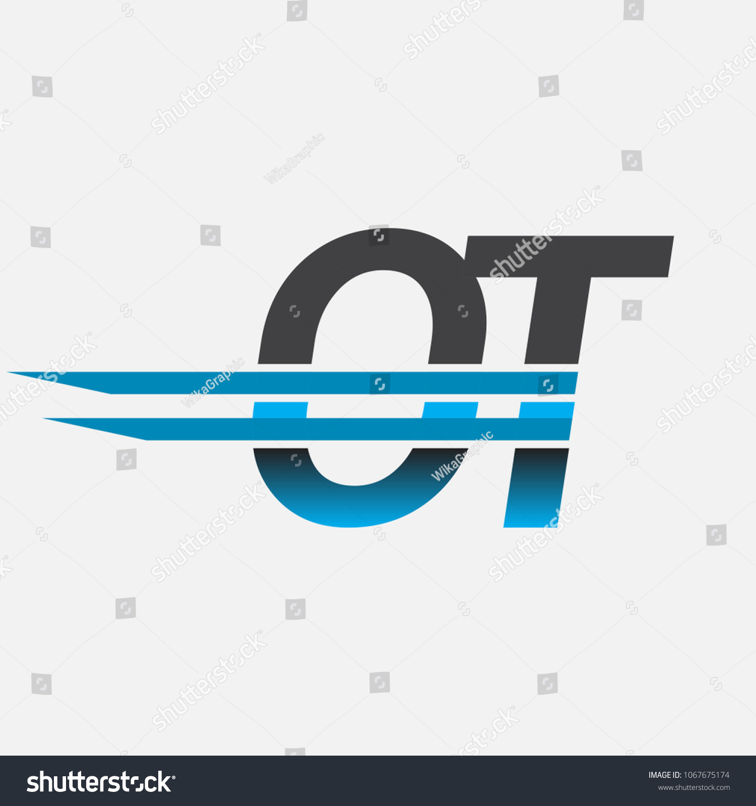 OT initial logo company name colored black and - Royalty Free Stock ...