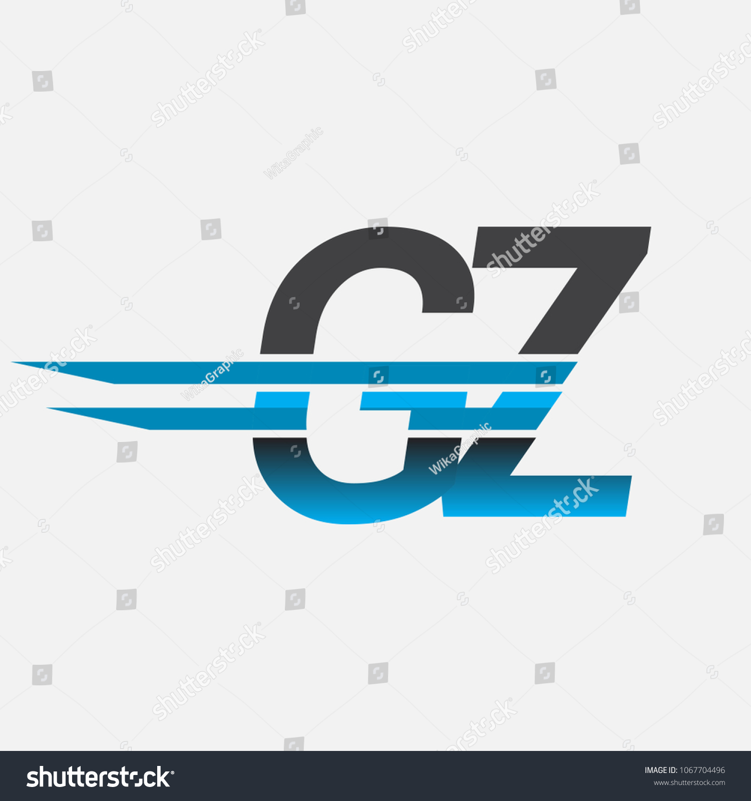 GZ initial logo company name colored black and - Royalty Free Stock ...