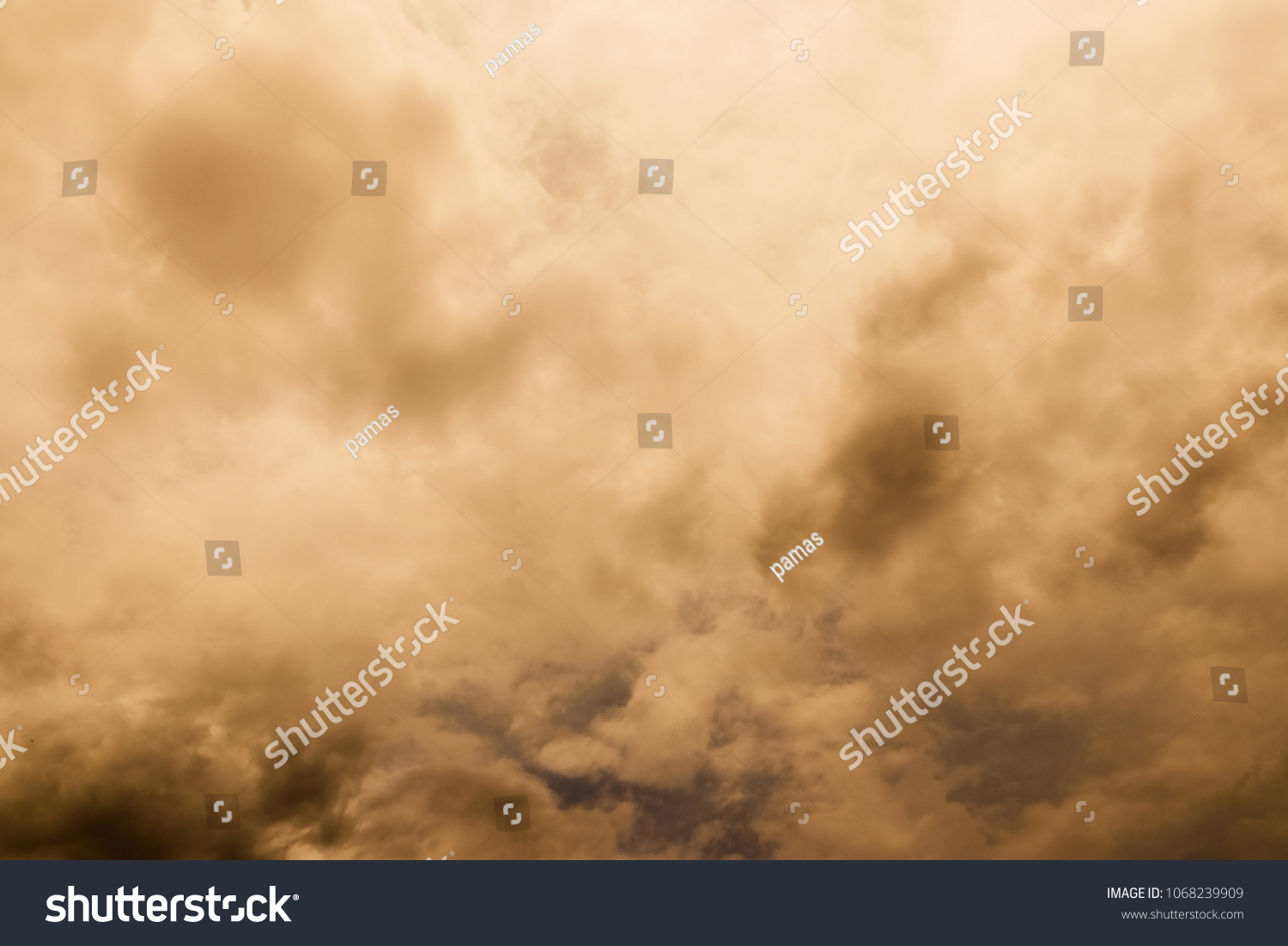 A large storm formed, powdered dust and sand on the ground were blown into the clouds, causing the orange glow to look horrible. extreme weather events. #1068239909