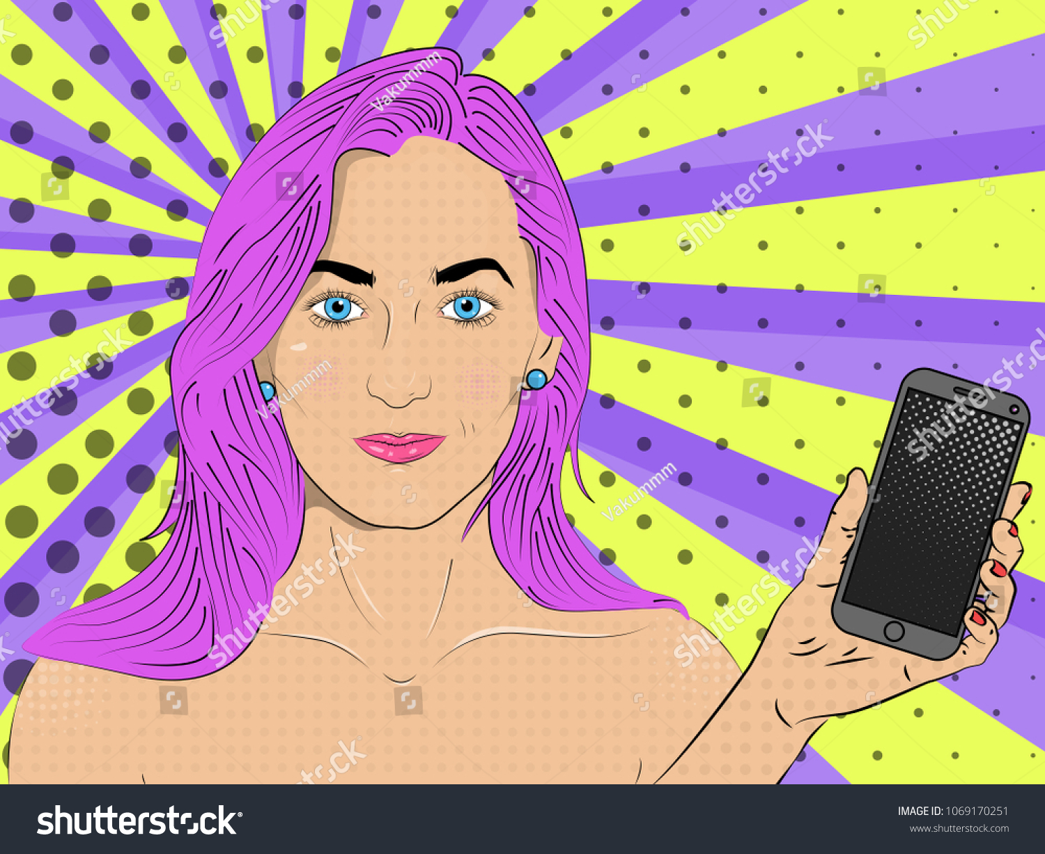 Vector Illustration Of Pop Art Style Young And Royalty Free Stock Vector 1069170251 