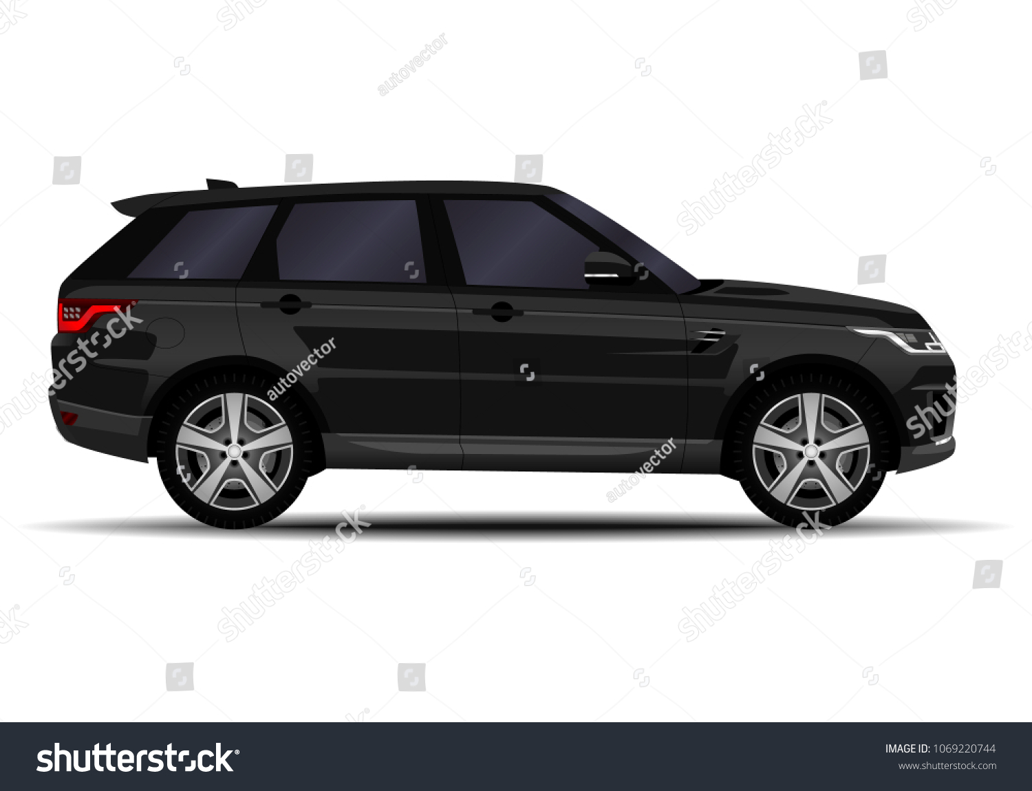 Realistic Suv Car Side View Royalty Free Stock Vector 1069220744