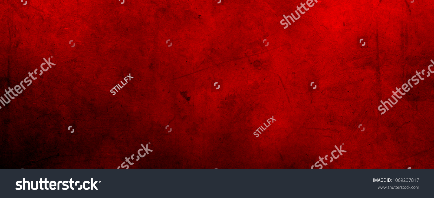 Red grunge textured wall background #1069237817