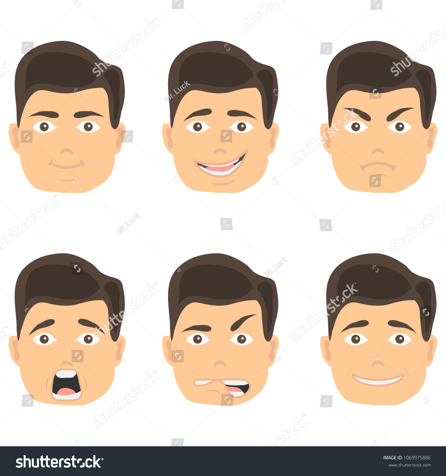 Emotions of a man's face, the expression of a - Royalty Free Stock ...