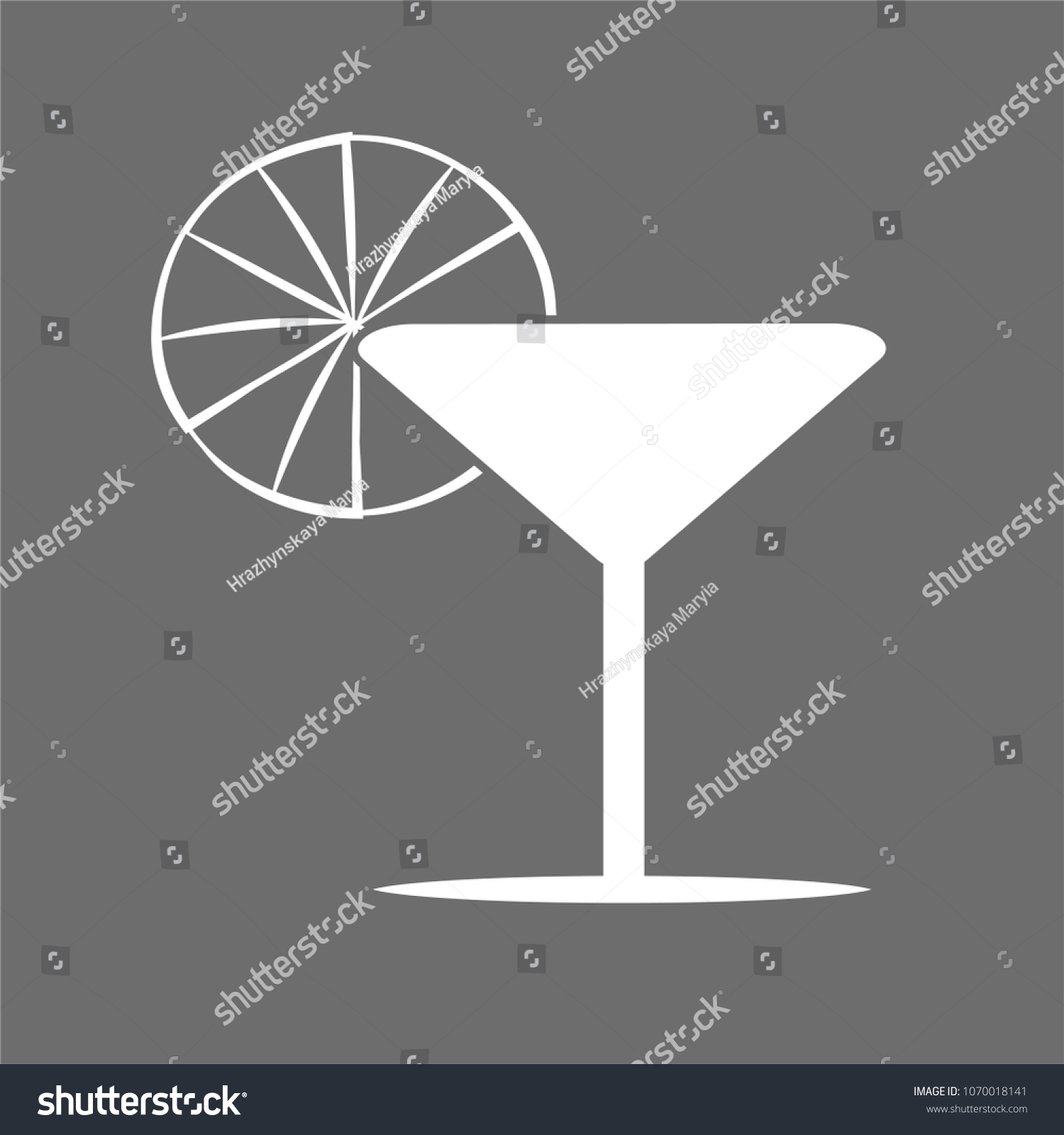 glass martini icon with fruit #1070018141
