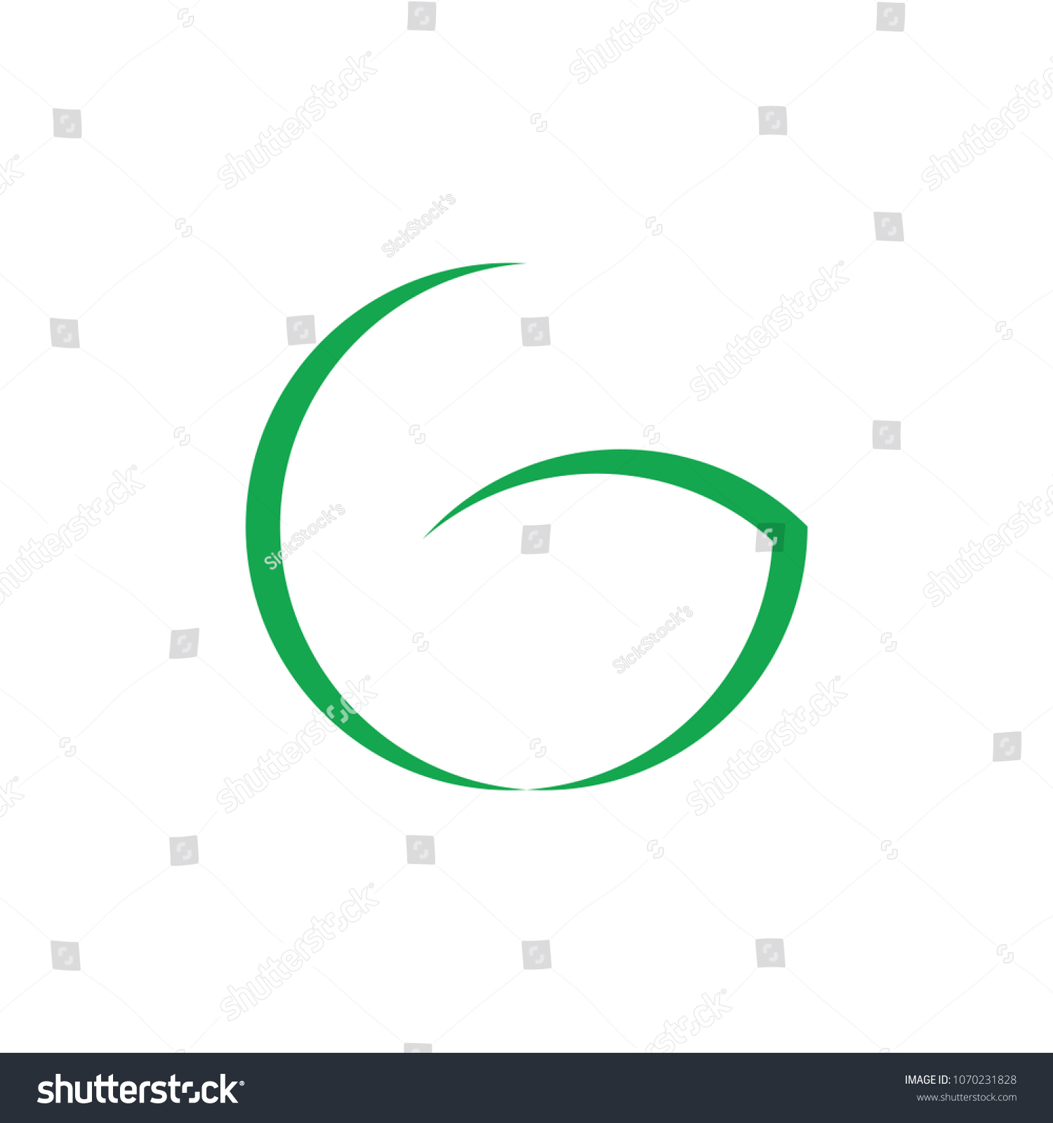 Letter G Green Leaf Simple Logo Vector Royalty Free Stock Vector 1070231828