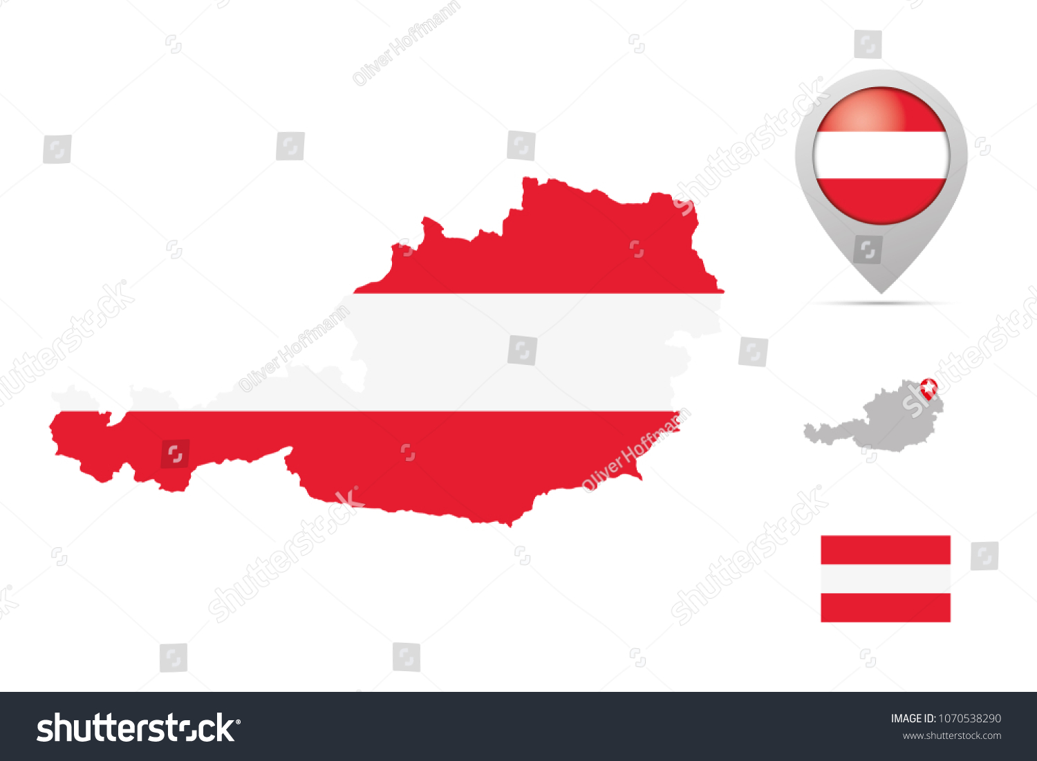 Austria map in national flag colors, flag, - Royalty Free Stock Vector ...