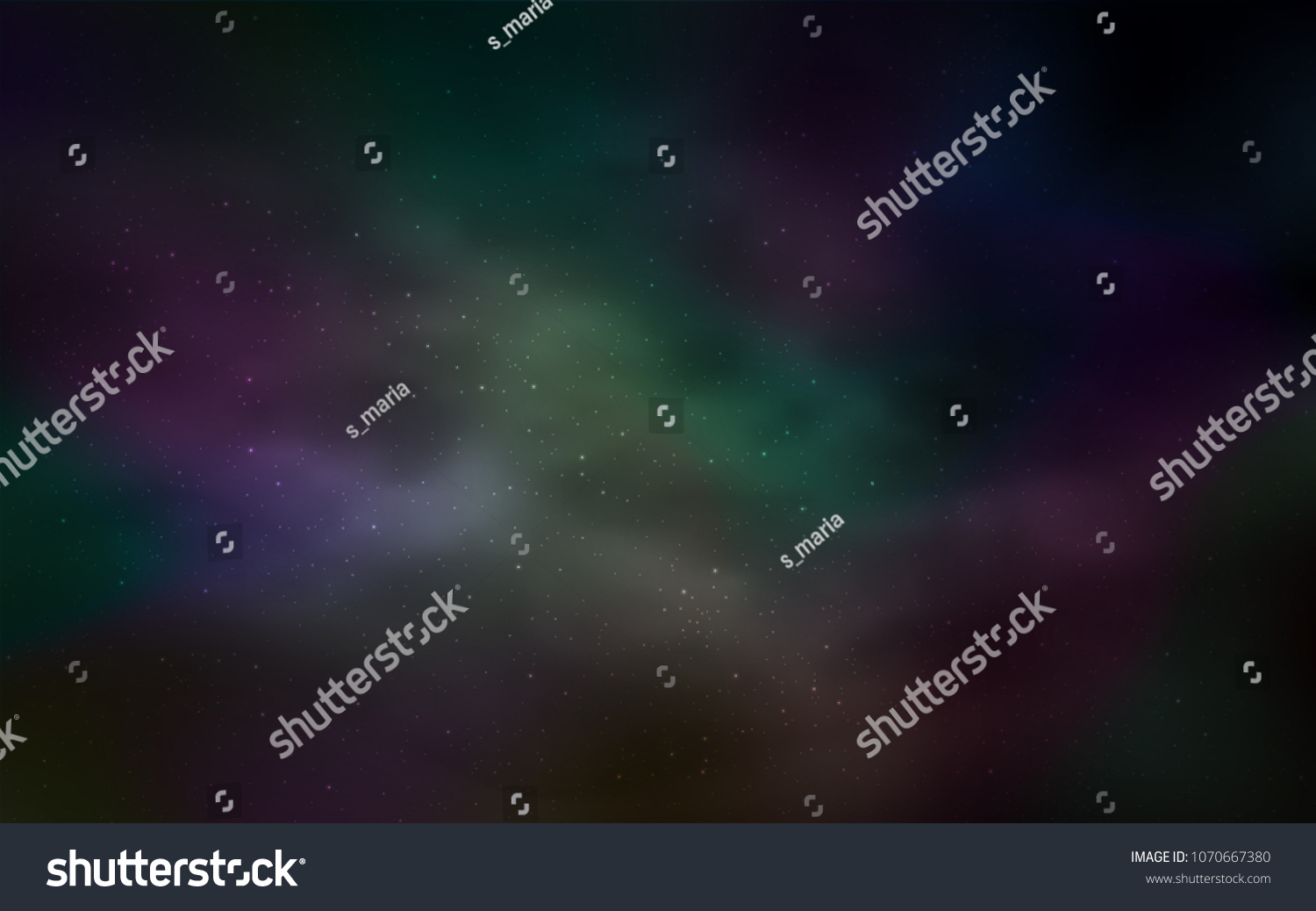 Dark Green vector texture with milky way stars. Shining illustration with sky stars on abstract template. Best design for your ad, poster, banner. #1070667380