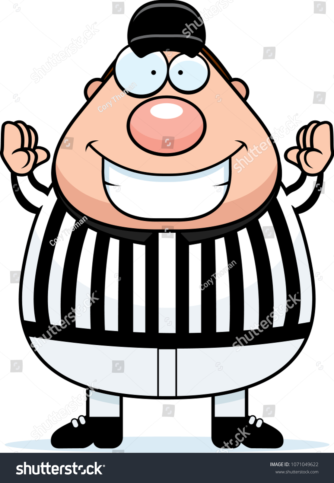 A cartoon illustration of a referee signaling a - Royalty Free Stock ...