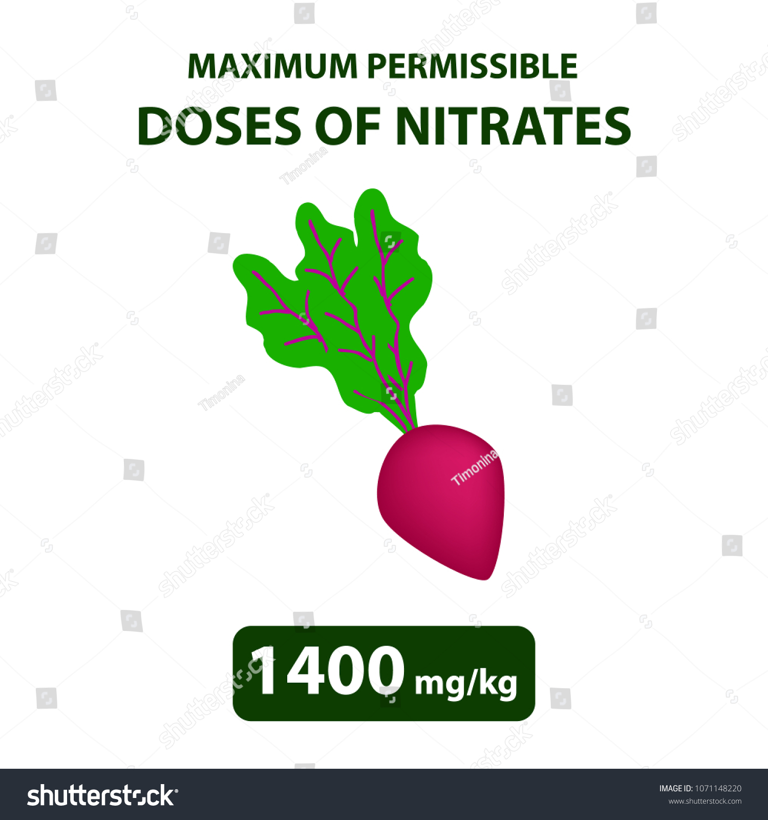 The maximum allowable dose of nitrates in beets. Royalty Free Stock