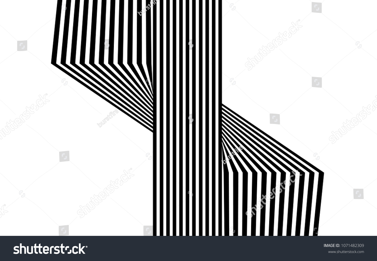 black and white stripe line abstract graphic optical art #1071482309