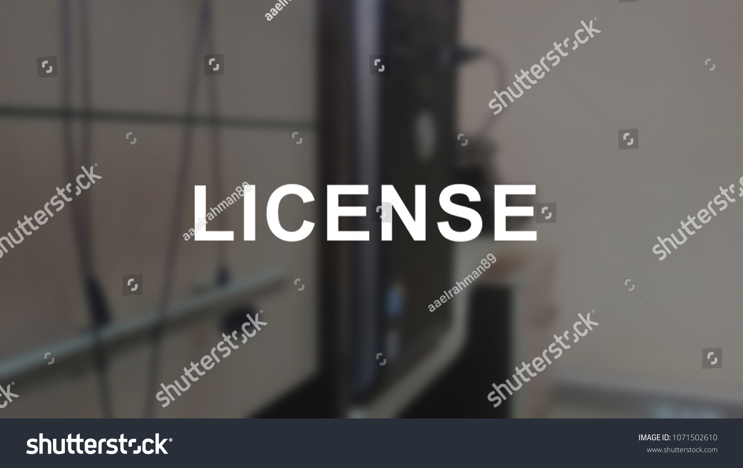 License word with blurring business background #1071502610