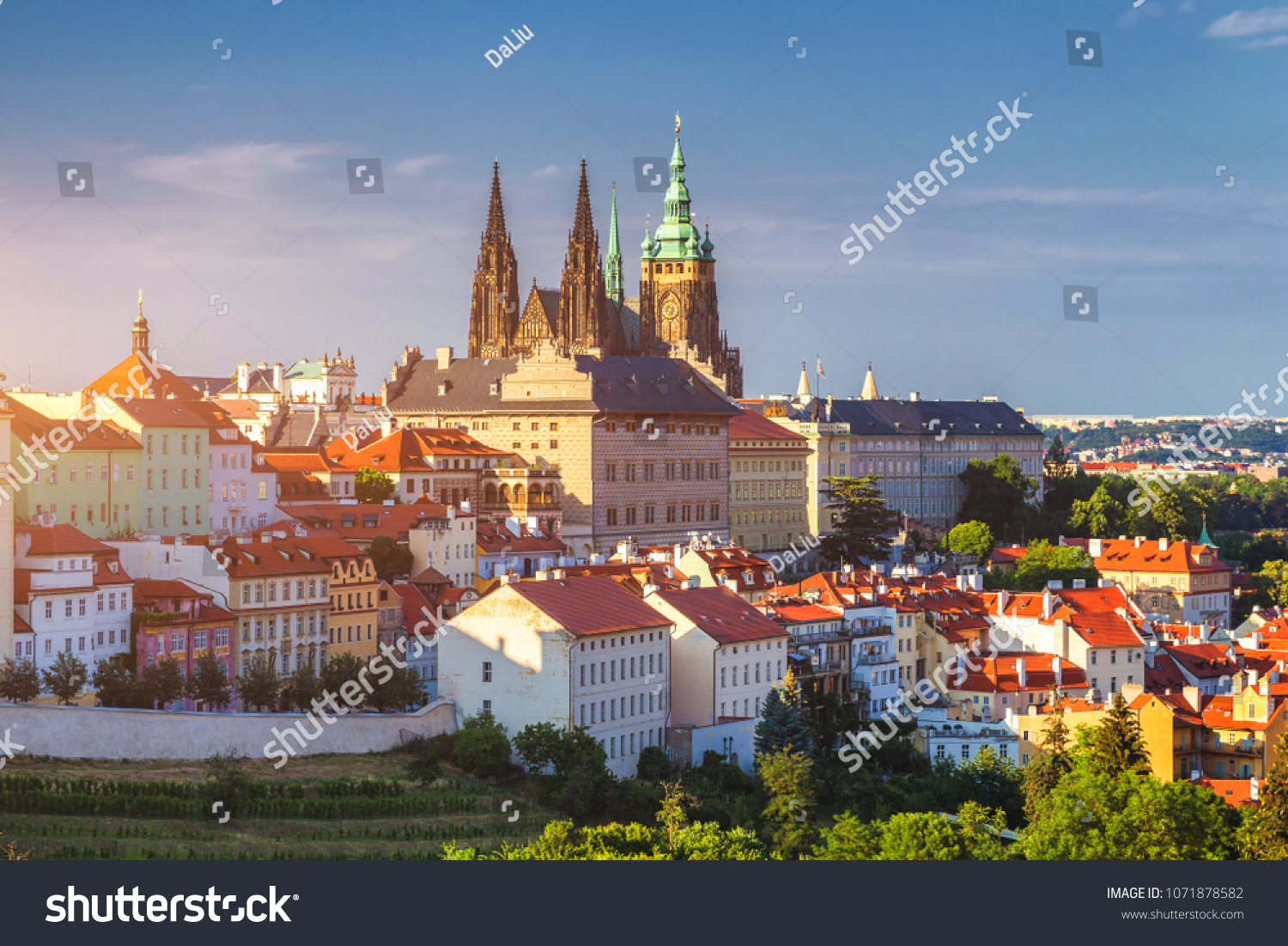 Prague Castle and Saint Vitus Cathedral, Czech Republic. Panoramic view #1071878582
