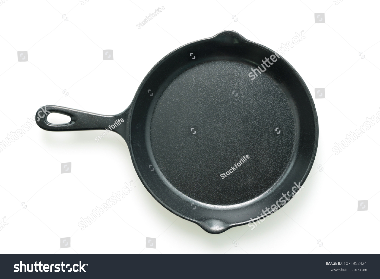 Black iron pan isolated on white background #1071952424