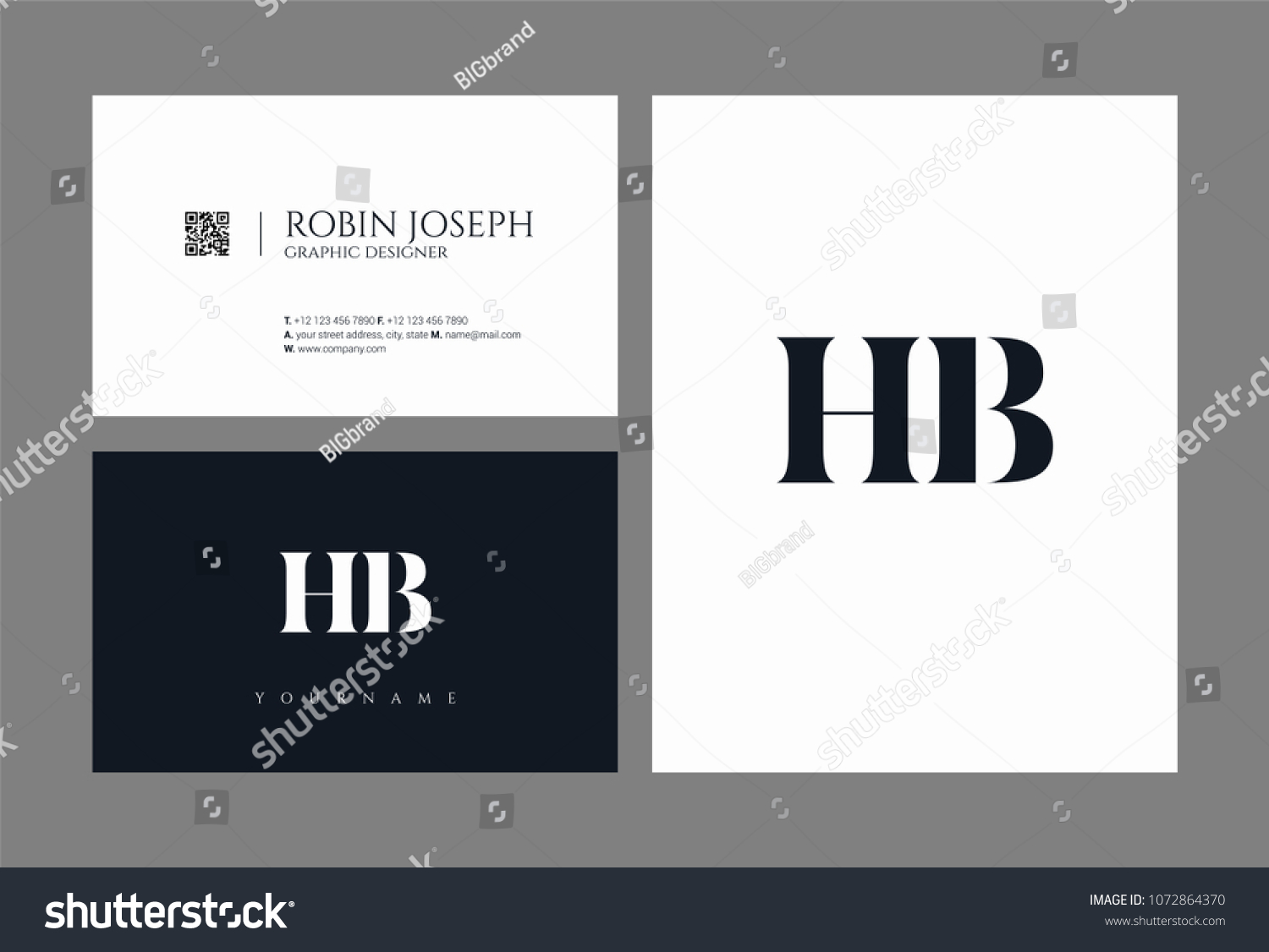 Letters H B, H & B Joint Logo Icon With Business - Royalty Free Stock ...