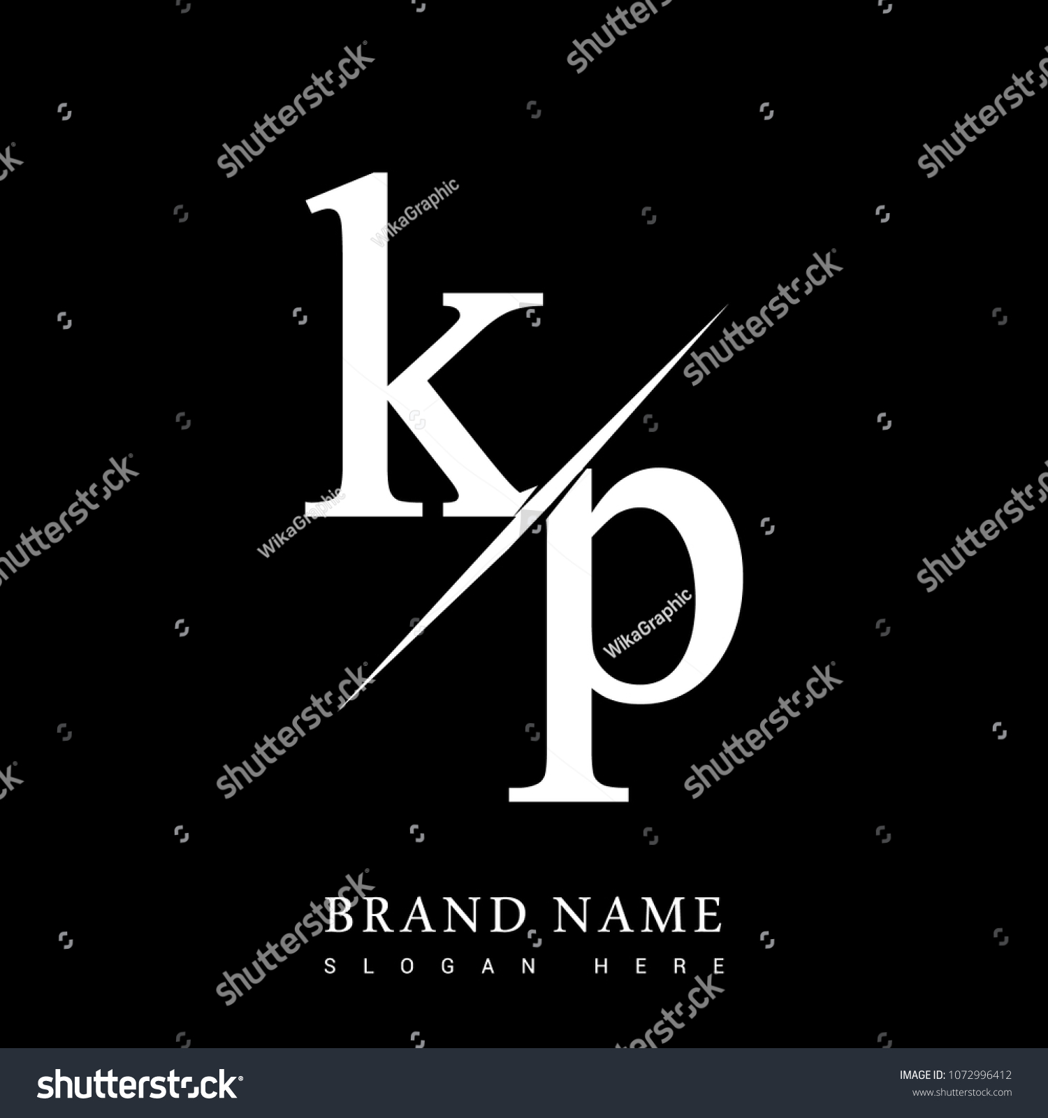 initial logo letter KP for company name black - Royalty Free Stock ...