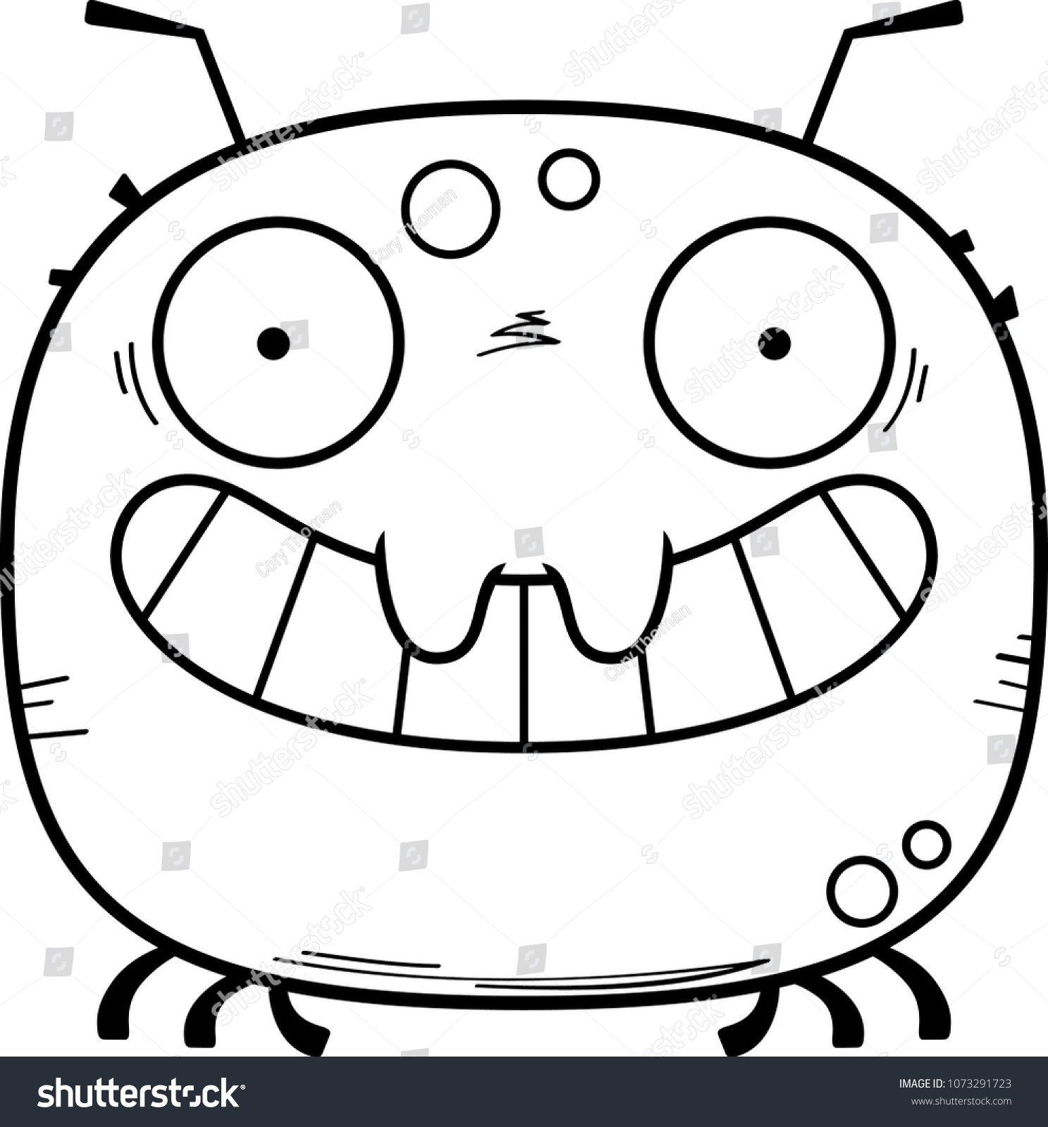 A cartoon illustration of a tick looking happy. - Royalty Free Stock