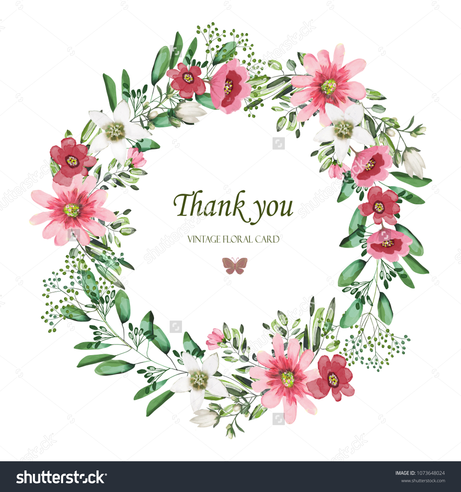 Wreath of leaves and flowers. Registration of - Royalty Free Stock ...