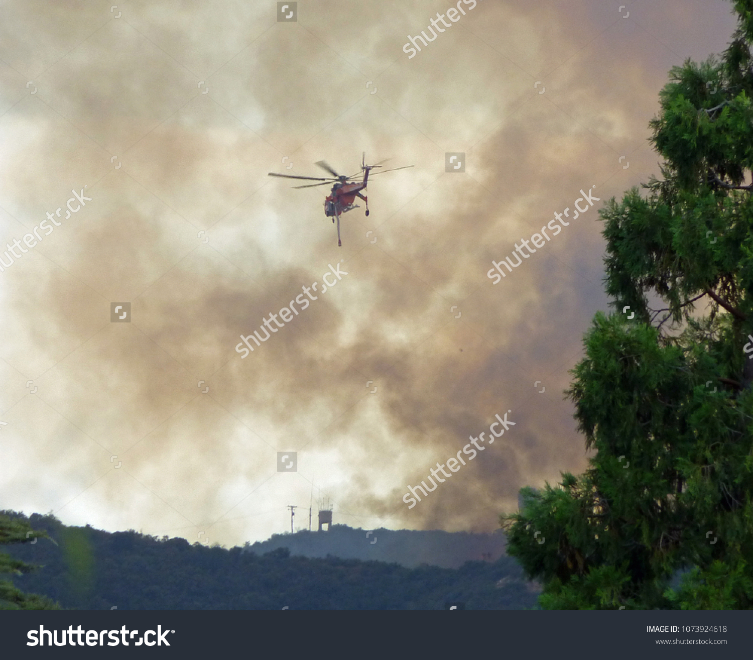 Wildfire water helicopter #1073924618