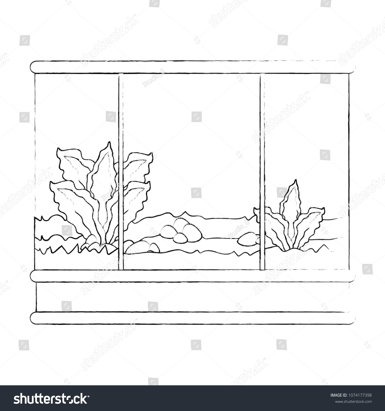 square aquarium without fish icon - Royalty Free Stock Vector ...