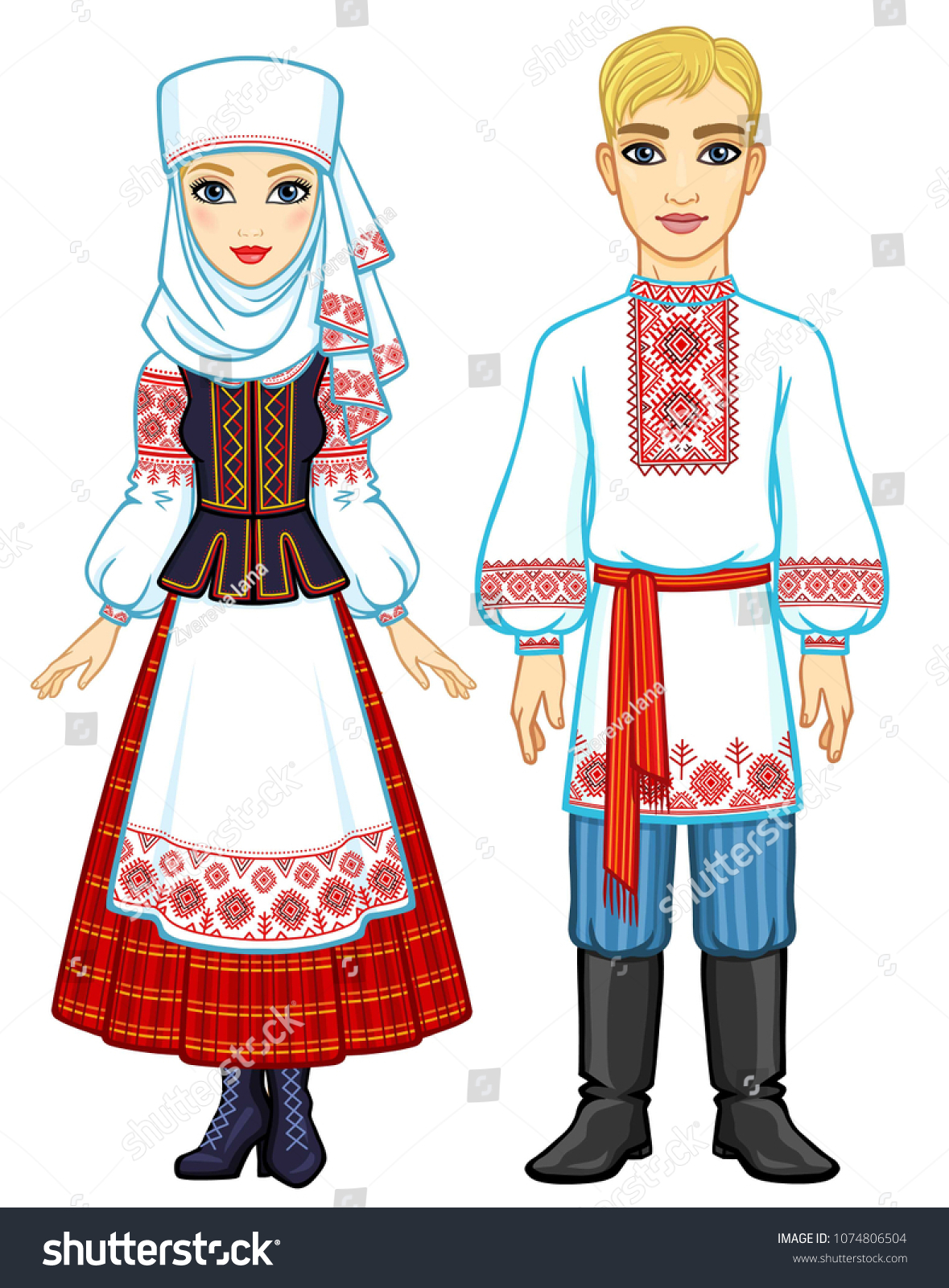 Slavic beauty. Animation portrait of the - Royalty Free Stock Vector ...