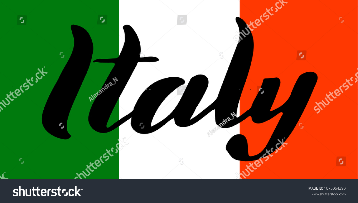 Word Italy with italian flag - Royalty Free Stock Vector 1075064390 ...