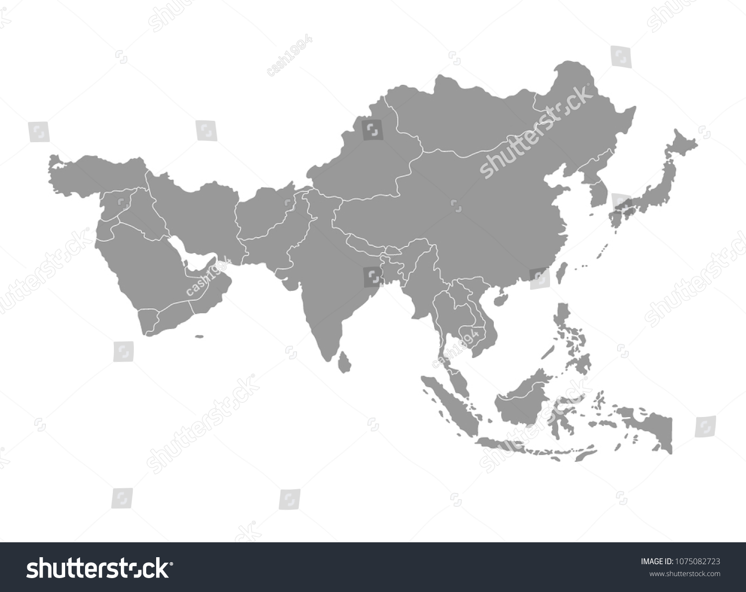 best Asia outline world map #1075082723
