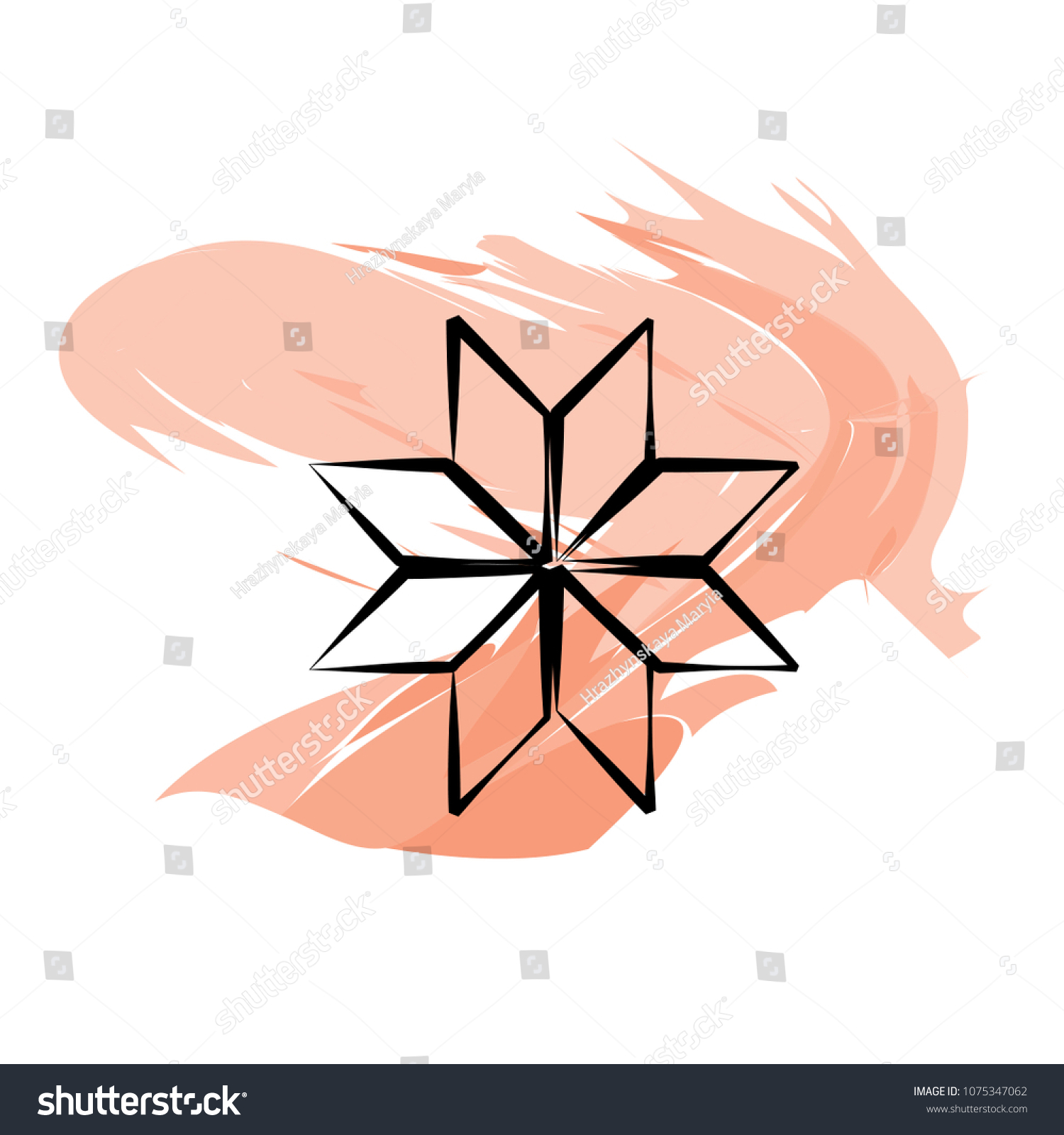 geometric flower emblem traditional ornament #1075347062