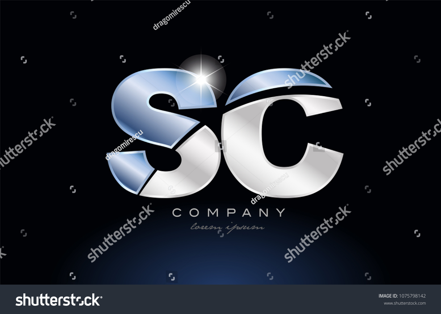 Alphabet Letter Sc S C Logo Design With Metal Royalty Free Stock Vector 1075798142 5431