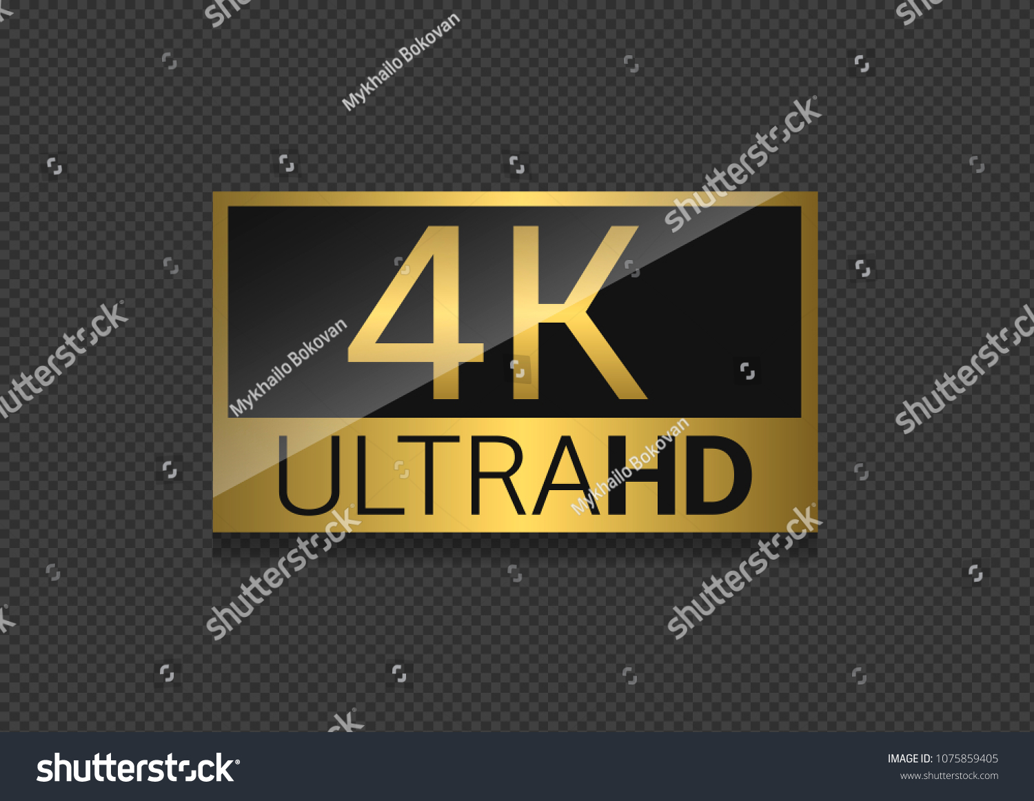 Ultra HD 4K golden label. High resolution, - Royalty Free Stock Photo ...