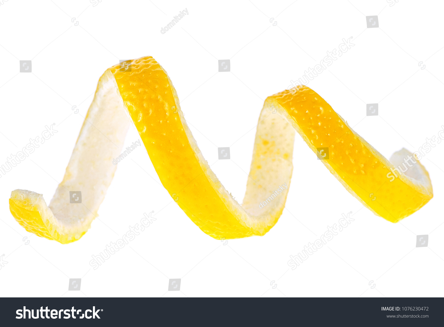 Lemon peel isolated on a white background. Healthy food. #1076230472