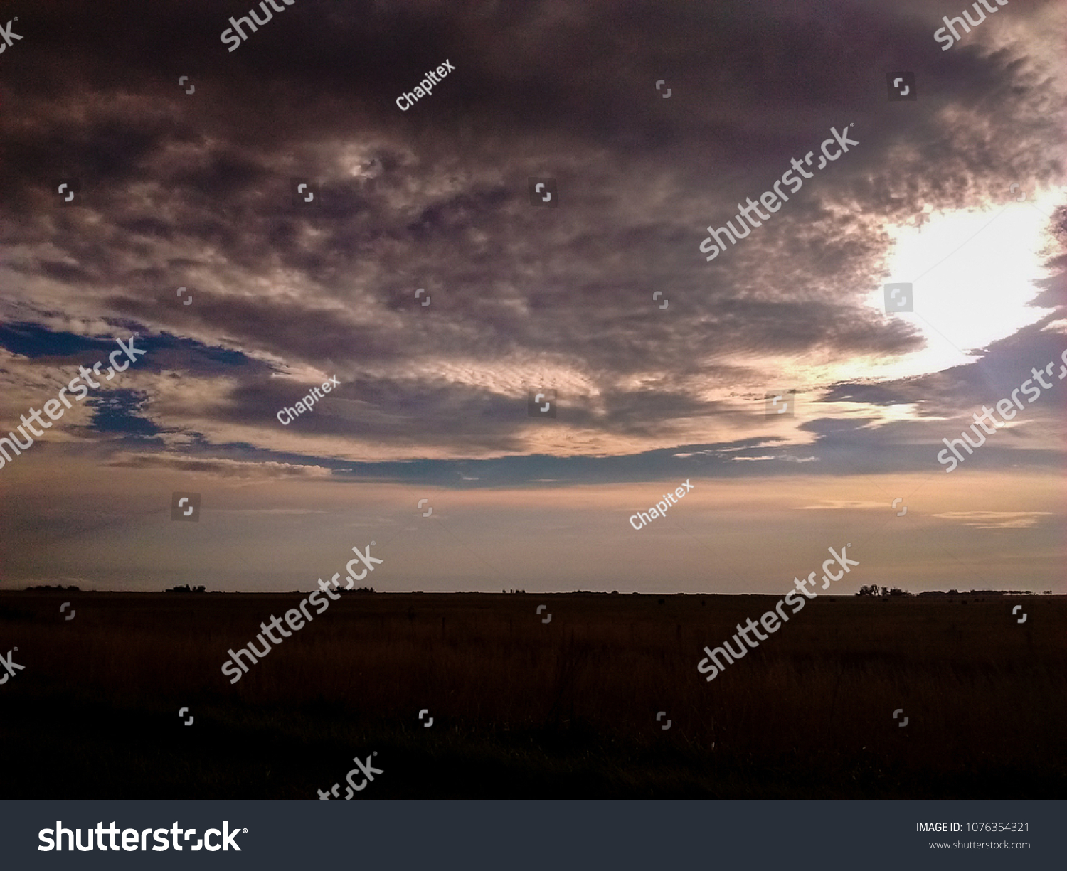 Clouds and sky in the road #1076354321