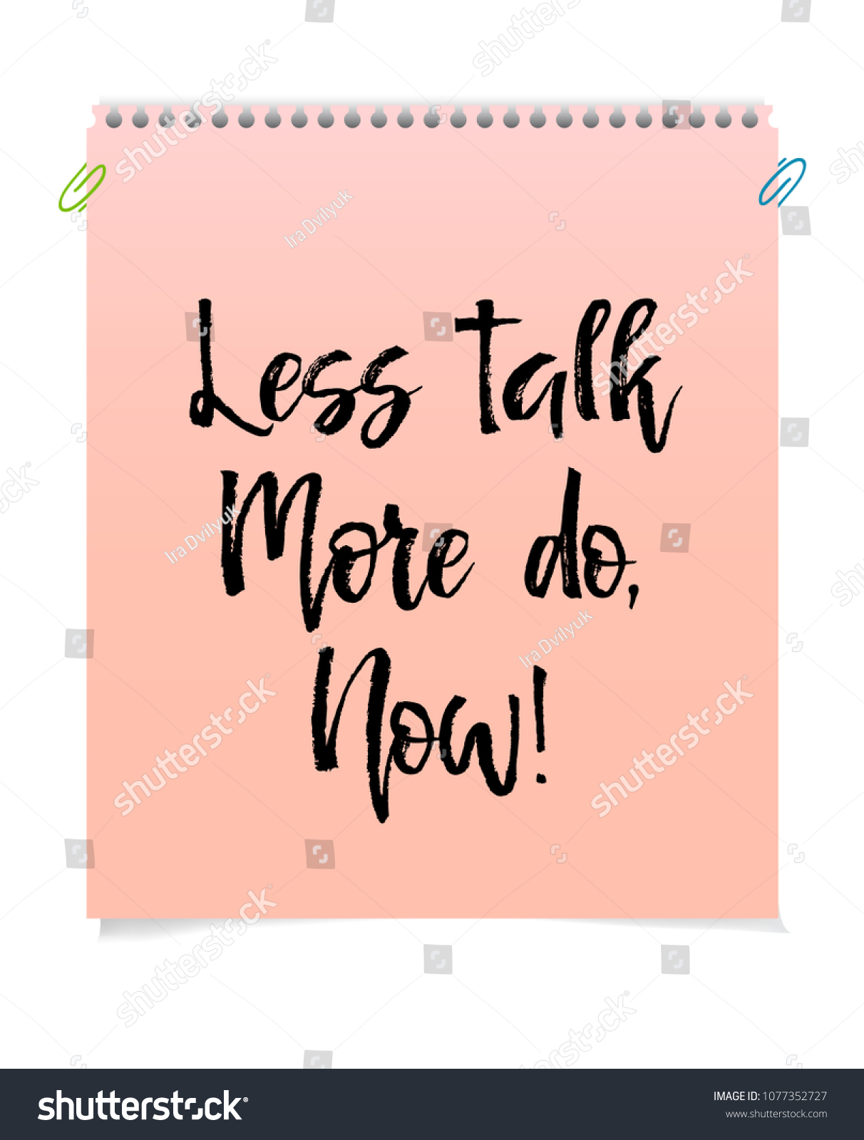 Card with text less talk, more do, now. - Royalty Free Stock Photo ...