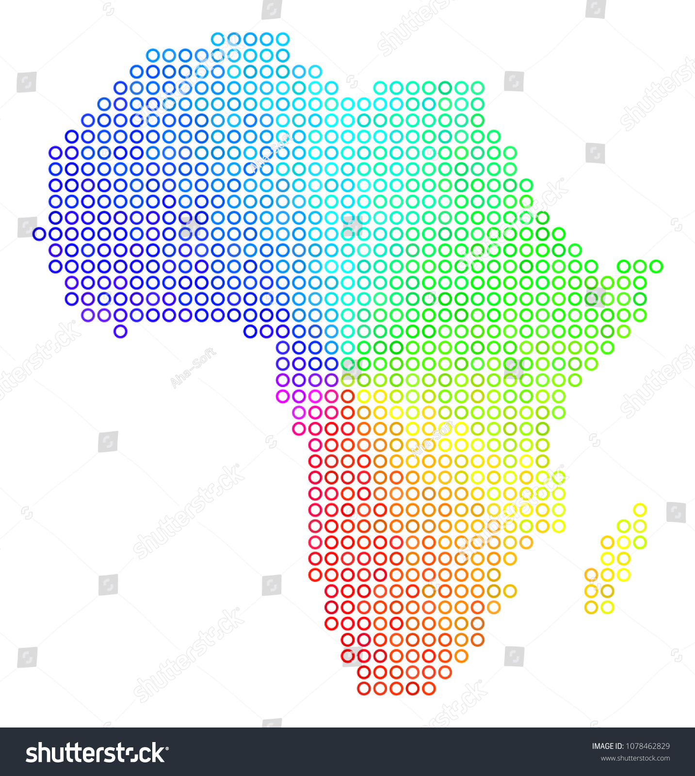 Spectrum Africa Map. Vector geographic map in - Royalty Free Stock 