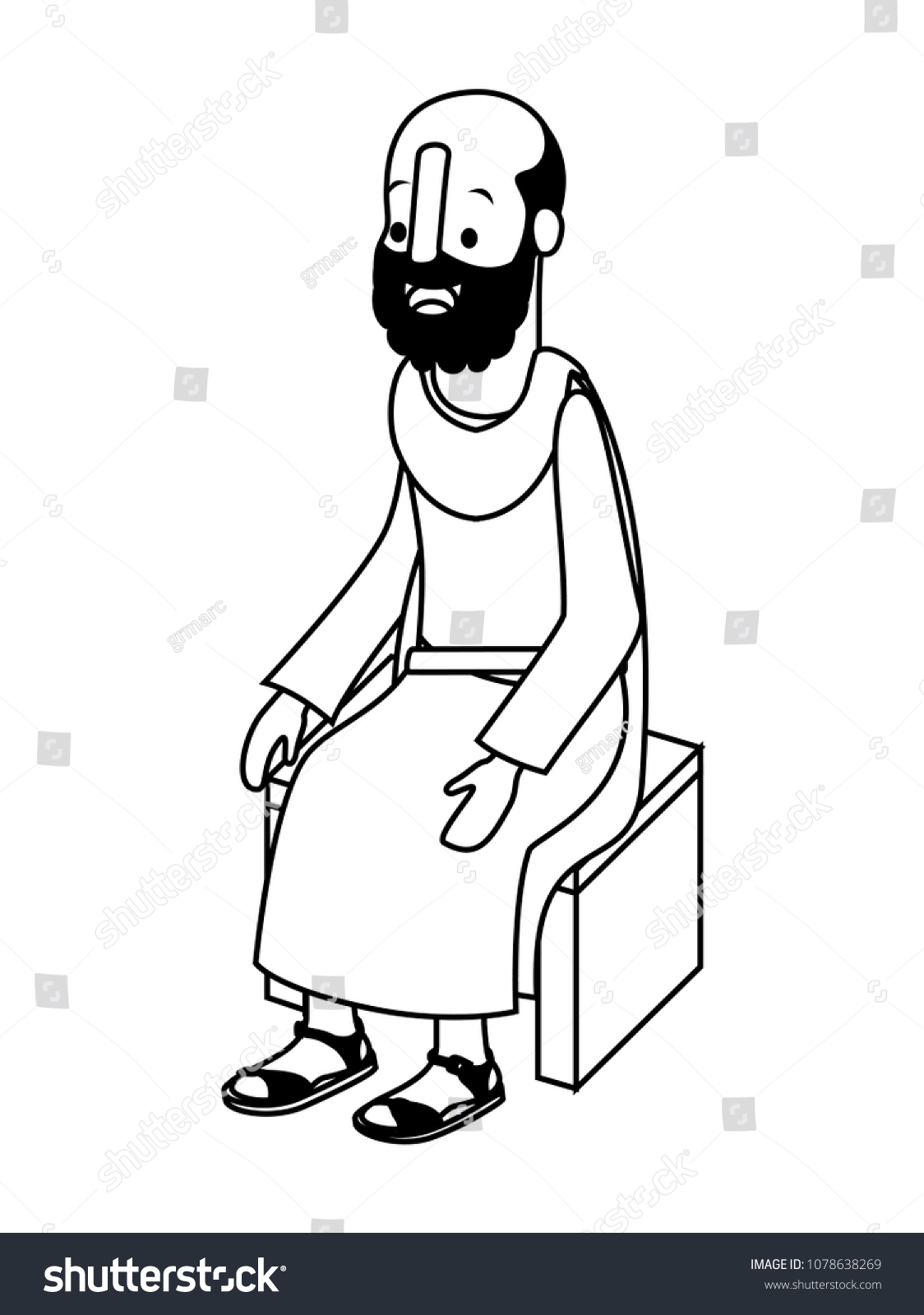 Apostle Of Jesus Sitting On Wooden Chair Royalty Free Stock Vector