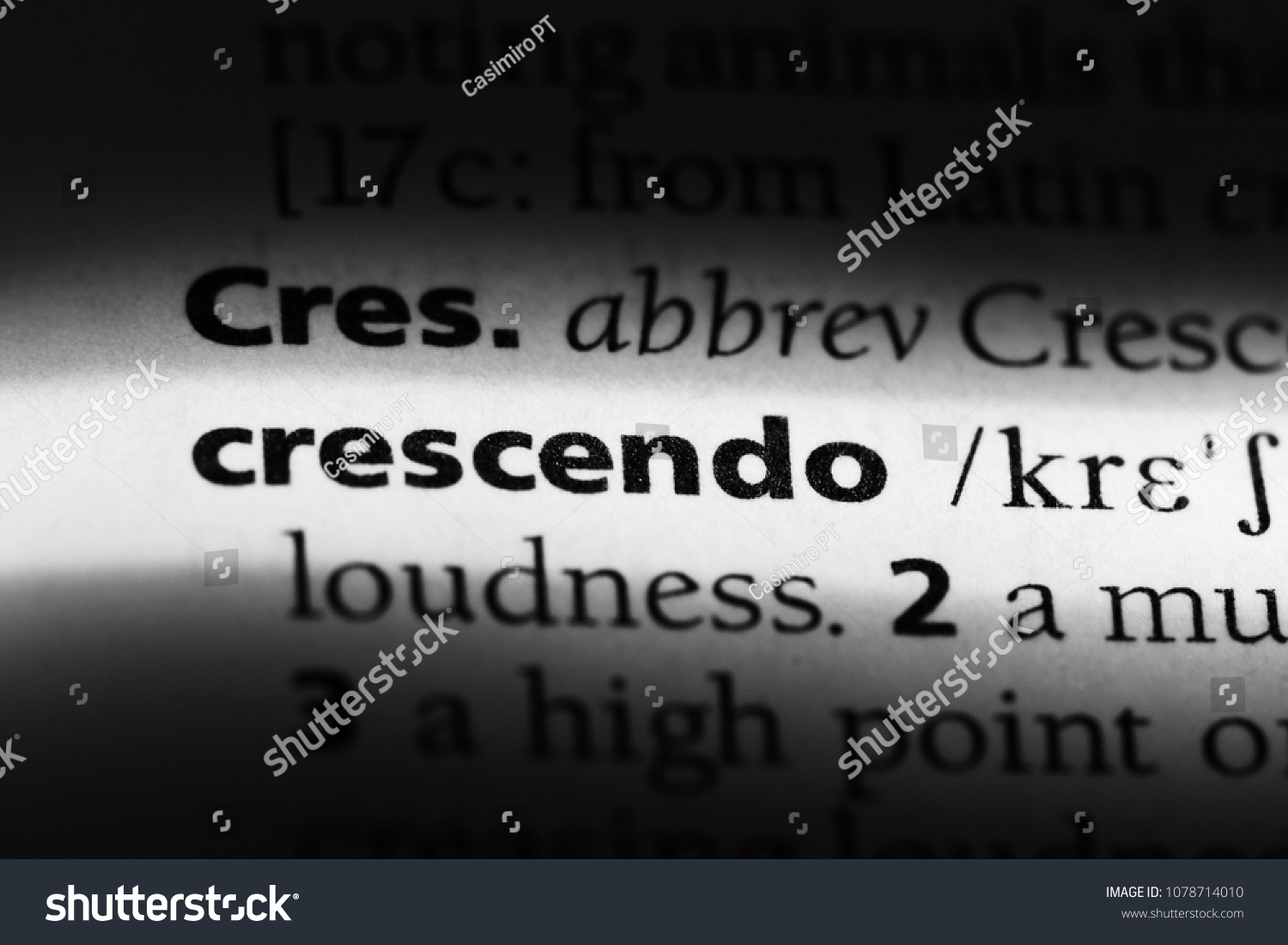crescendo word in a dictionary. crescendo concept #1078714010