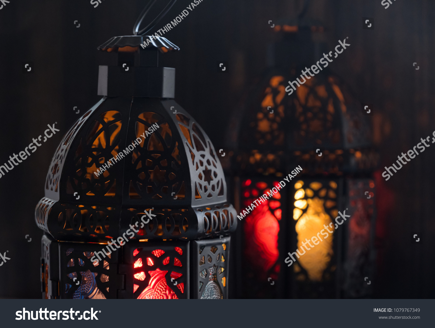 Eid or Ramadhan lantern in lowlight #1079767349