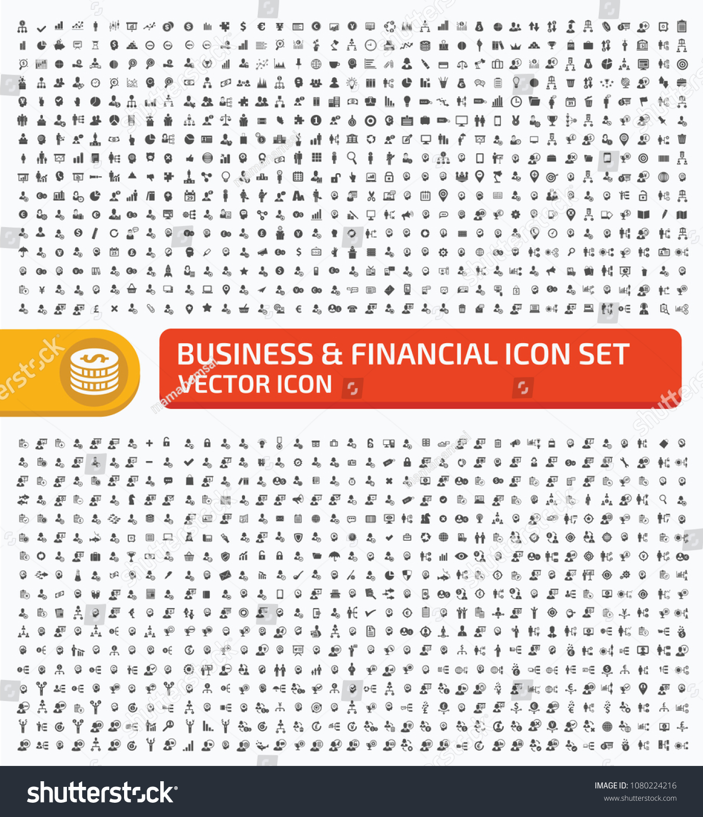 Business and financial icon set vector design #1080224216