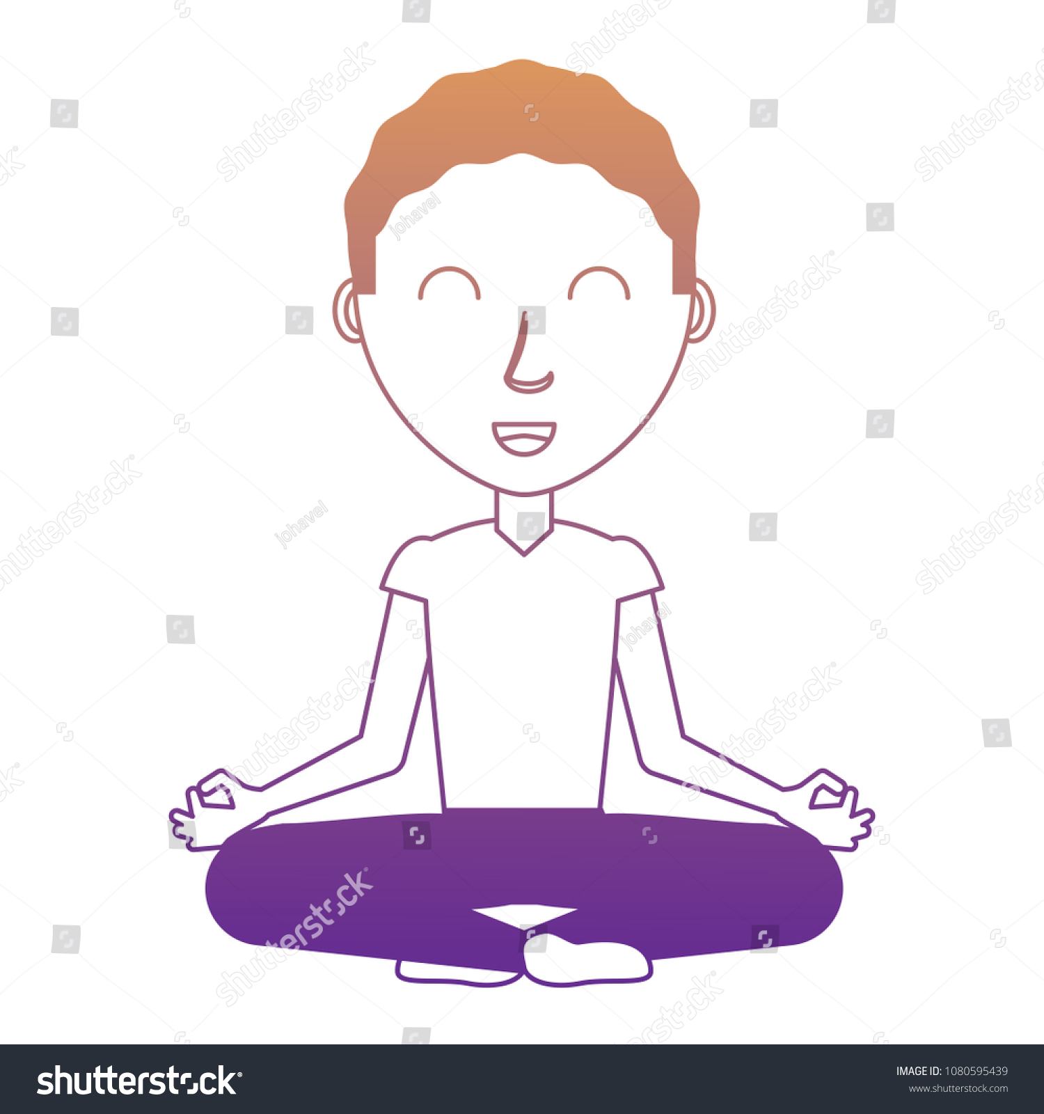 cartoon yogi man icon - Royalty Free Stock Vector 1080595439 - Avopix.com