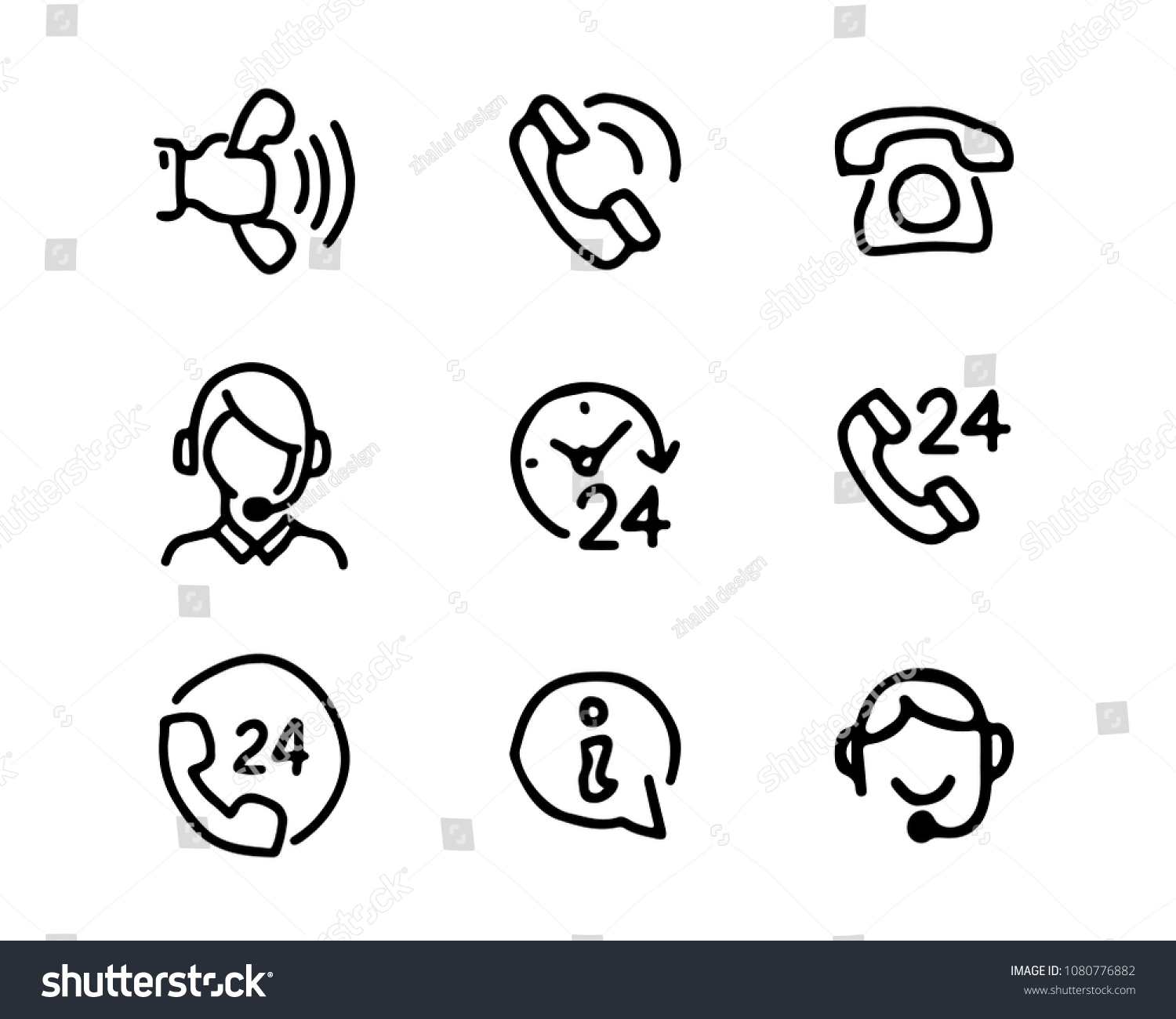 support center hand drawn icon set design illustration, hand drawn style design, designed web and app #1080776882