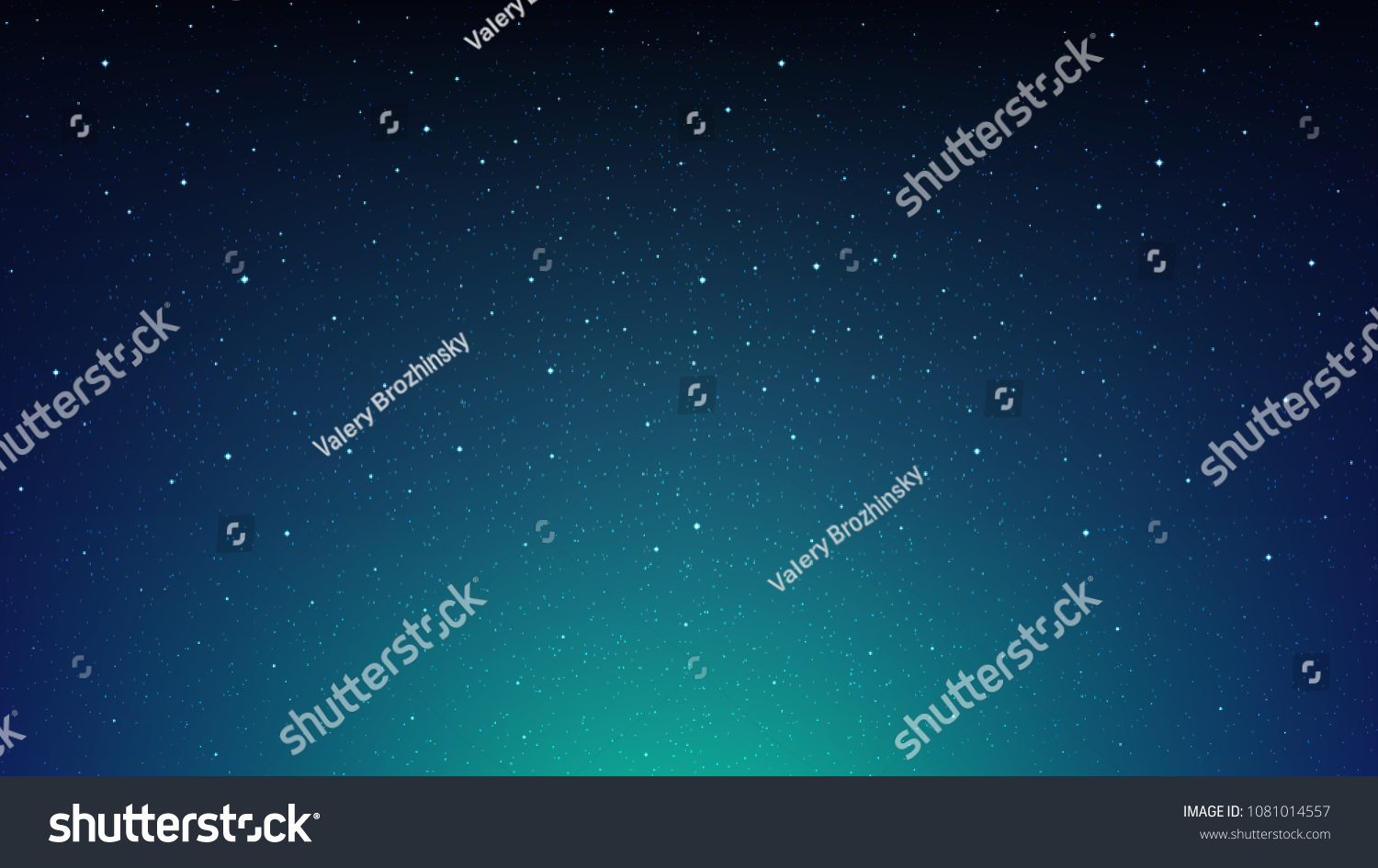 Night shining starry sky, blue space background with stars, cosmos #1081014557