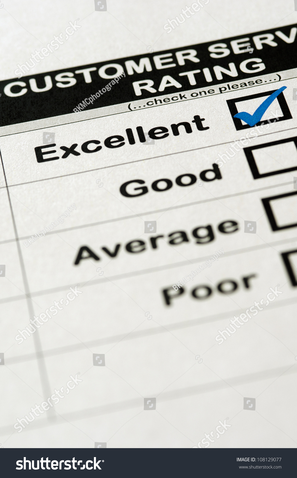 Customer Service Survey With Excellent Rating Chosen #108129077